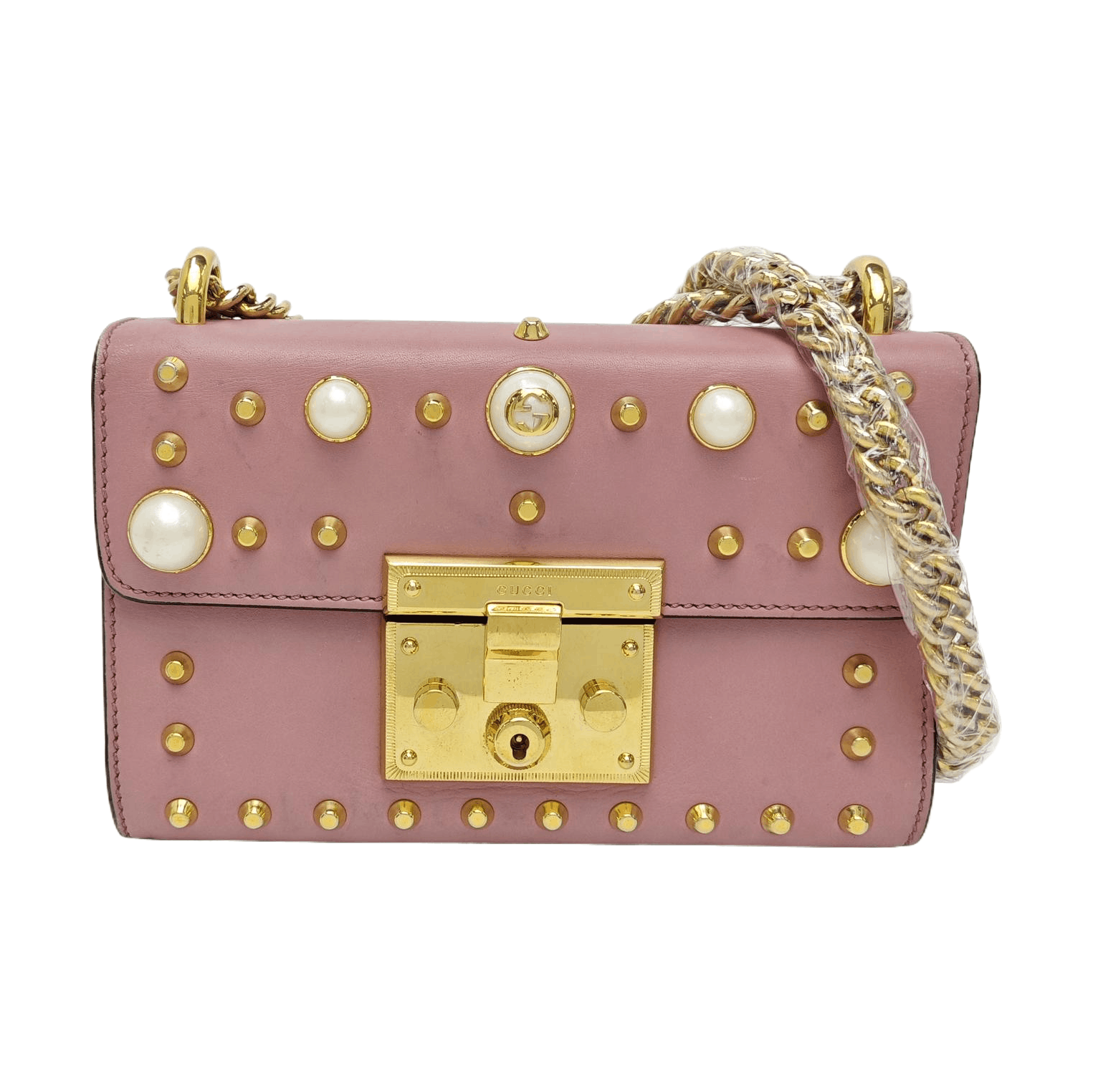 Gucci Gucci Padlock Studded Leather Shoulder Bag Size OS Size ONE SIZE - 1 Thumbnail