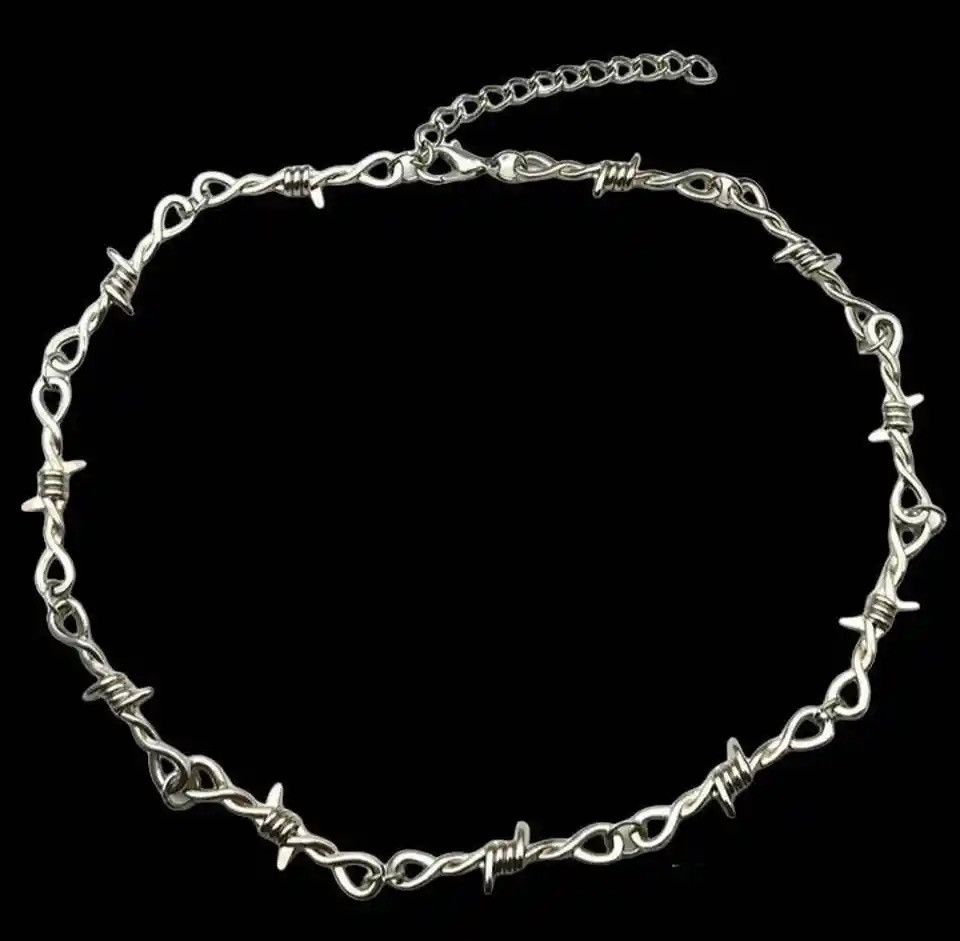 Jewelry Barbed wire thorns punk choker necklace Size ONE SIZE - 2 Thumbnail