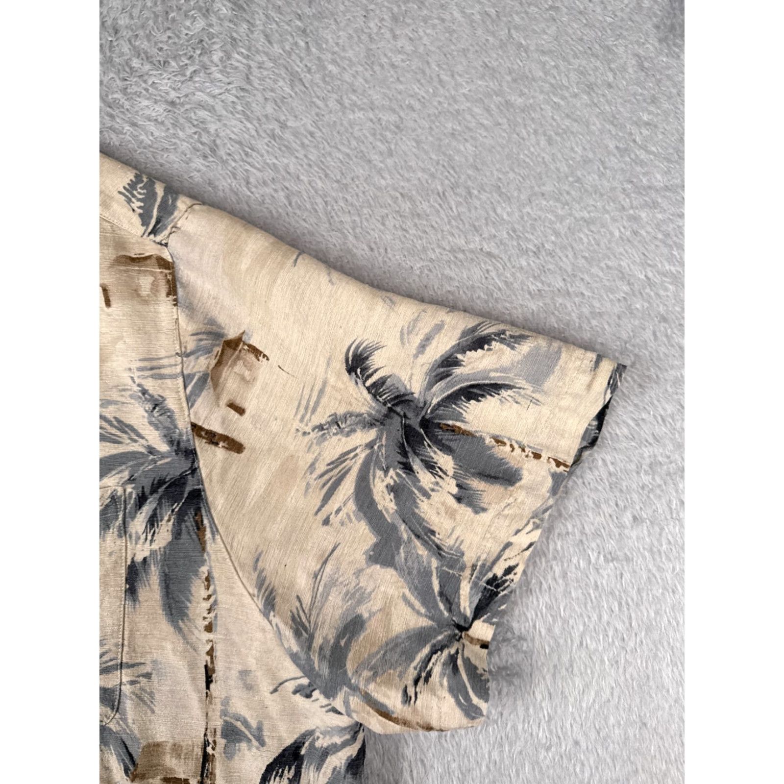 Vintage Caribbean Silk Shirt Mens 3XL Hawaiian Floral Red Beige Palm Pocket Button-Up Shirt Adult 3XL Mens Size US XXL / EU 58 / 5 - 2 Thumbnail