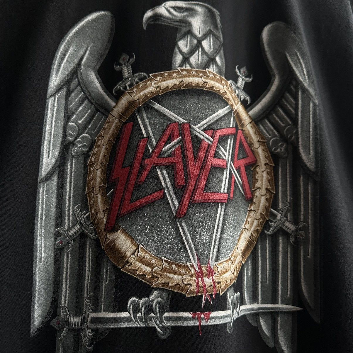 Band Tees × Slayer × Vintage VINTAGE Y2K SLAYER EAGLE METAL BAND TEE Size US M / EU 48-50 / 2 - 3 Thumbnail