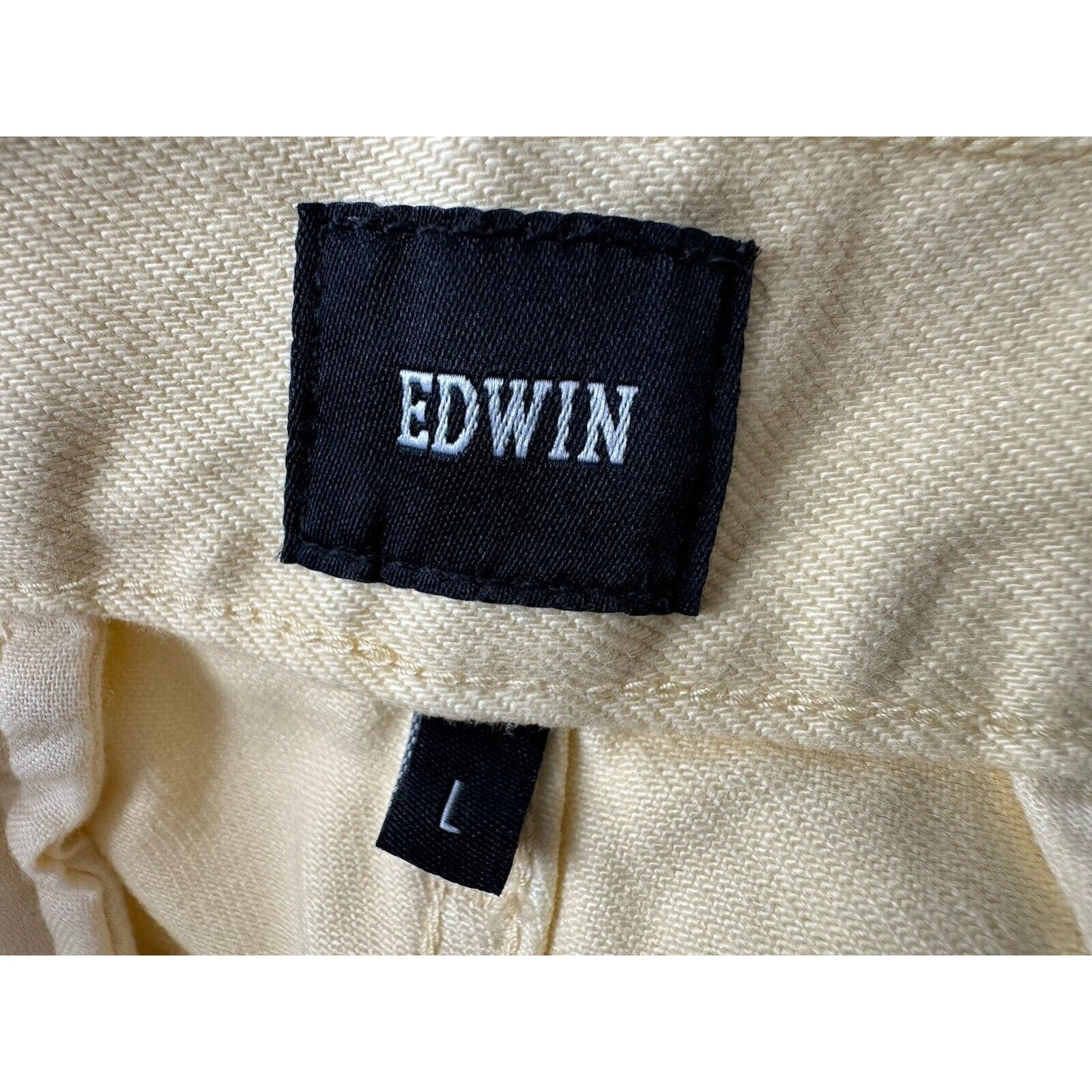 Edwin EDWIN Maiia Cropped Wide leg yellow Jeans Large New $228 Size 37" - 4 Thumbnail