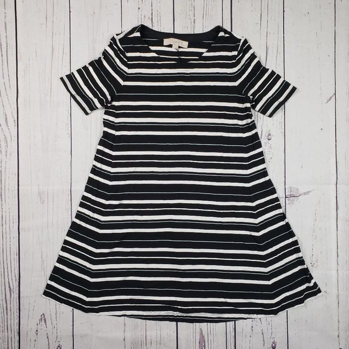 Loft Loft Petites Black & White Striped TShirt Mini Dress XSP Grailed