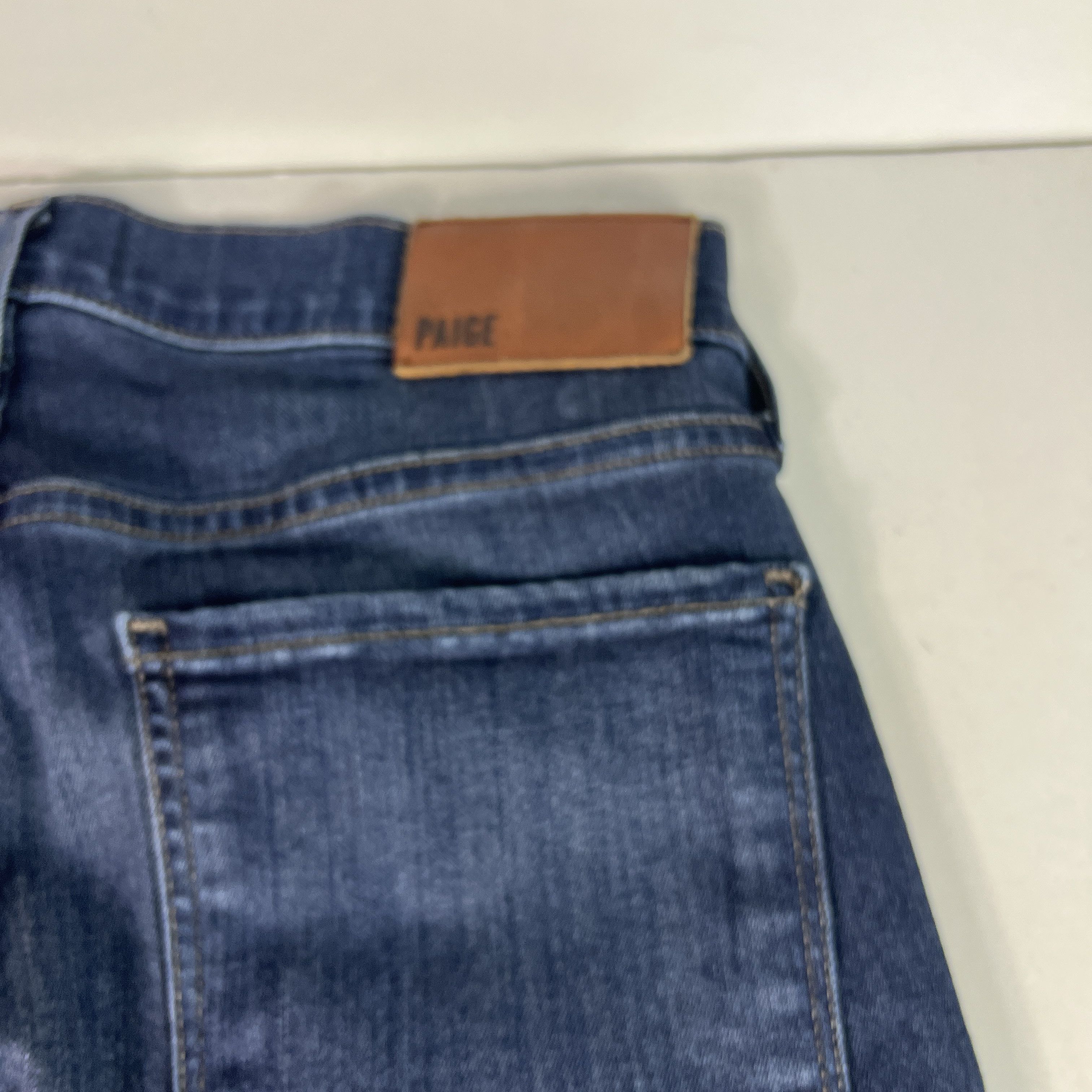 Paige Paige Jeans Lennox Slim Fit Straight Dark Blue Stretch Denim Size US 28 / EU 44 - 11 Thumbnail