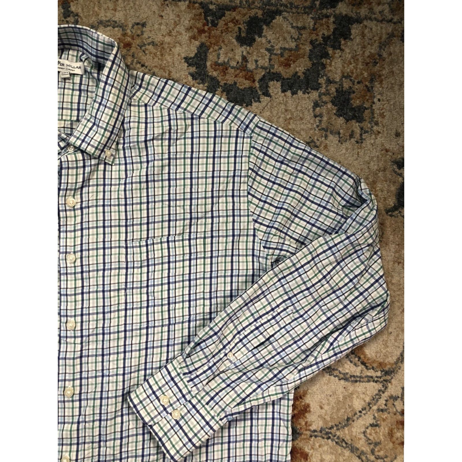 Peter Millar Peter Millar Shirt Mens XL Blue Check Long Sleeve Button-Down Summer Comfort Plaid Casual Size US XL / EU 56 / 4 - 4 Thumbnail