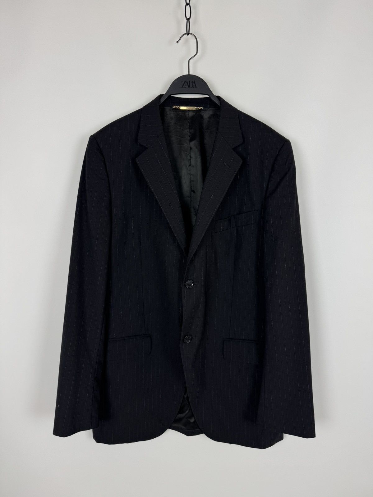 Dolce & Gabbana Dolce&Gabbana Striped Viscose Blend Classic Black Suit Size 54R - 2 Thumbnail