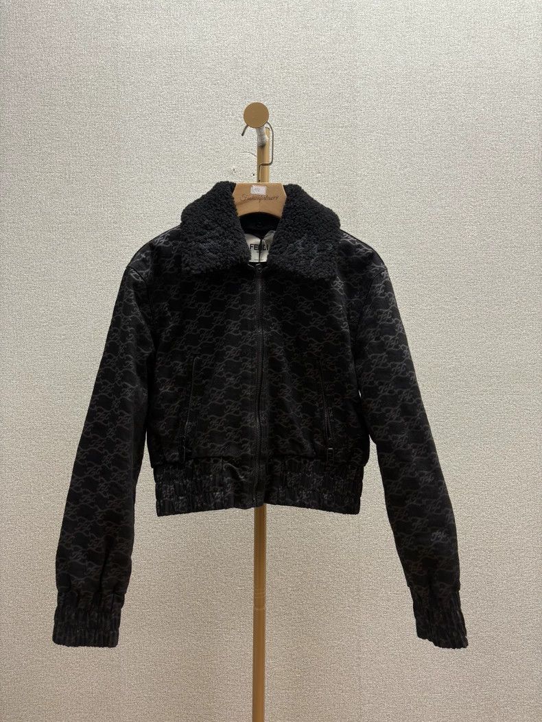 Fendi Logo Print Short Jacket