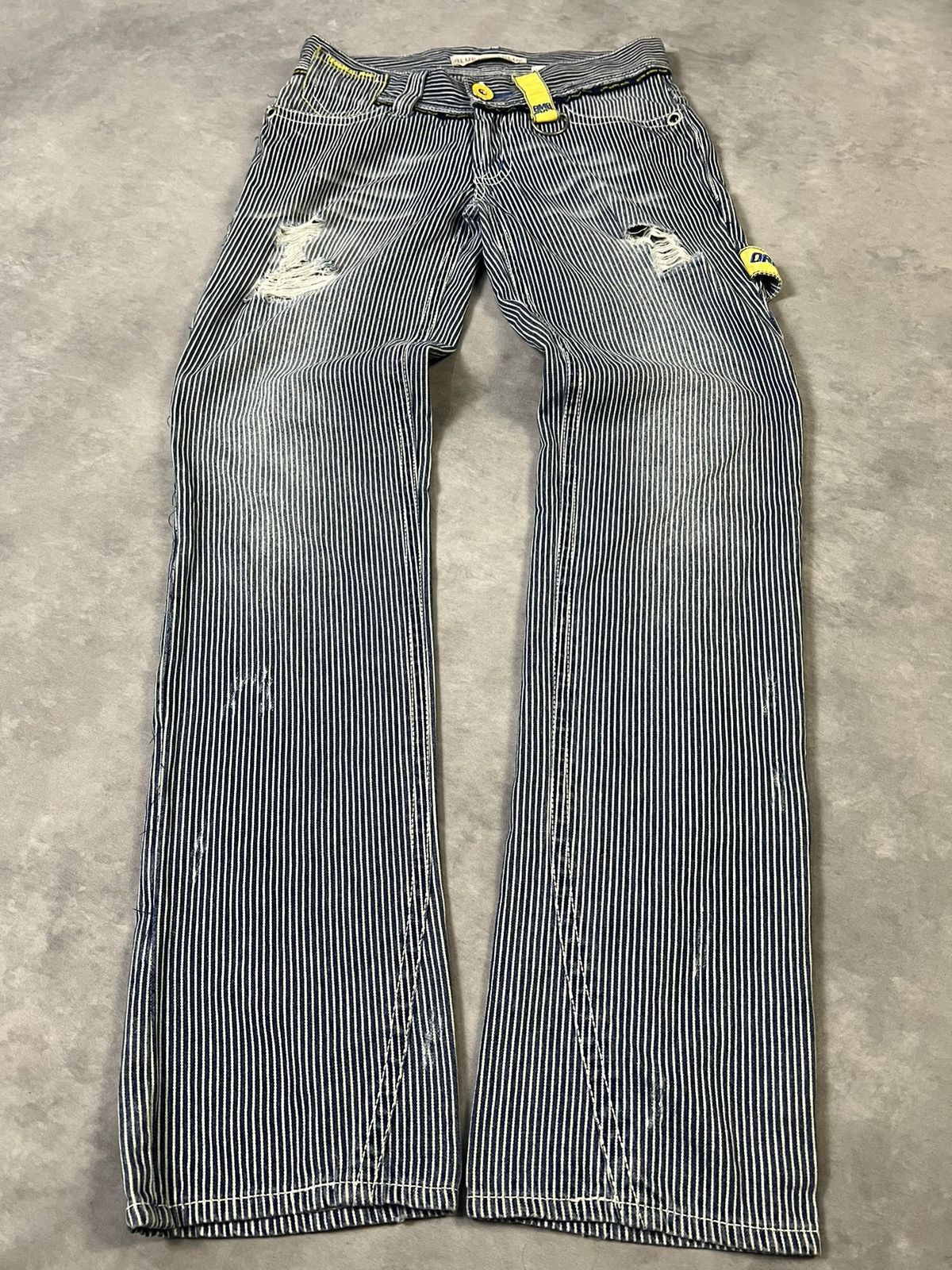 Hysteric Glamour × Undercover 2000s Y's Cdg Carpenter Stripe Hickory Bootcut y2k Lgb Ifsix Size US 28 / EU 44 - 2 Thumbnail