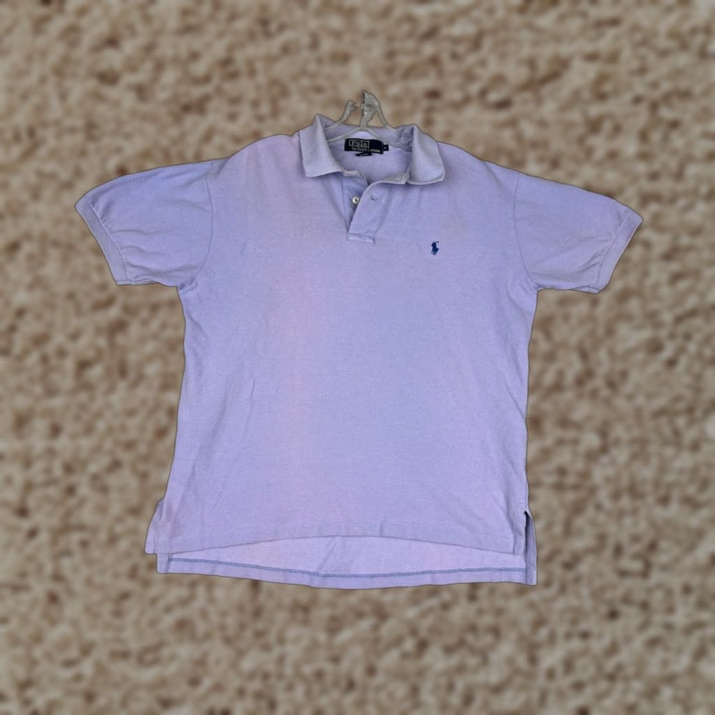 Ralph Lauren VINTAGE Polo Ralph Lauren Shirt Adult Medium Purple Cotton Short Sleeve Mens Regular Polo Size US M / EU 48-50 / 2 - 1 Thumbnail