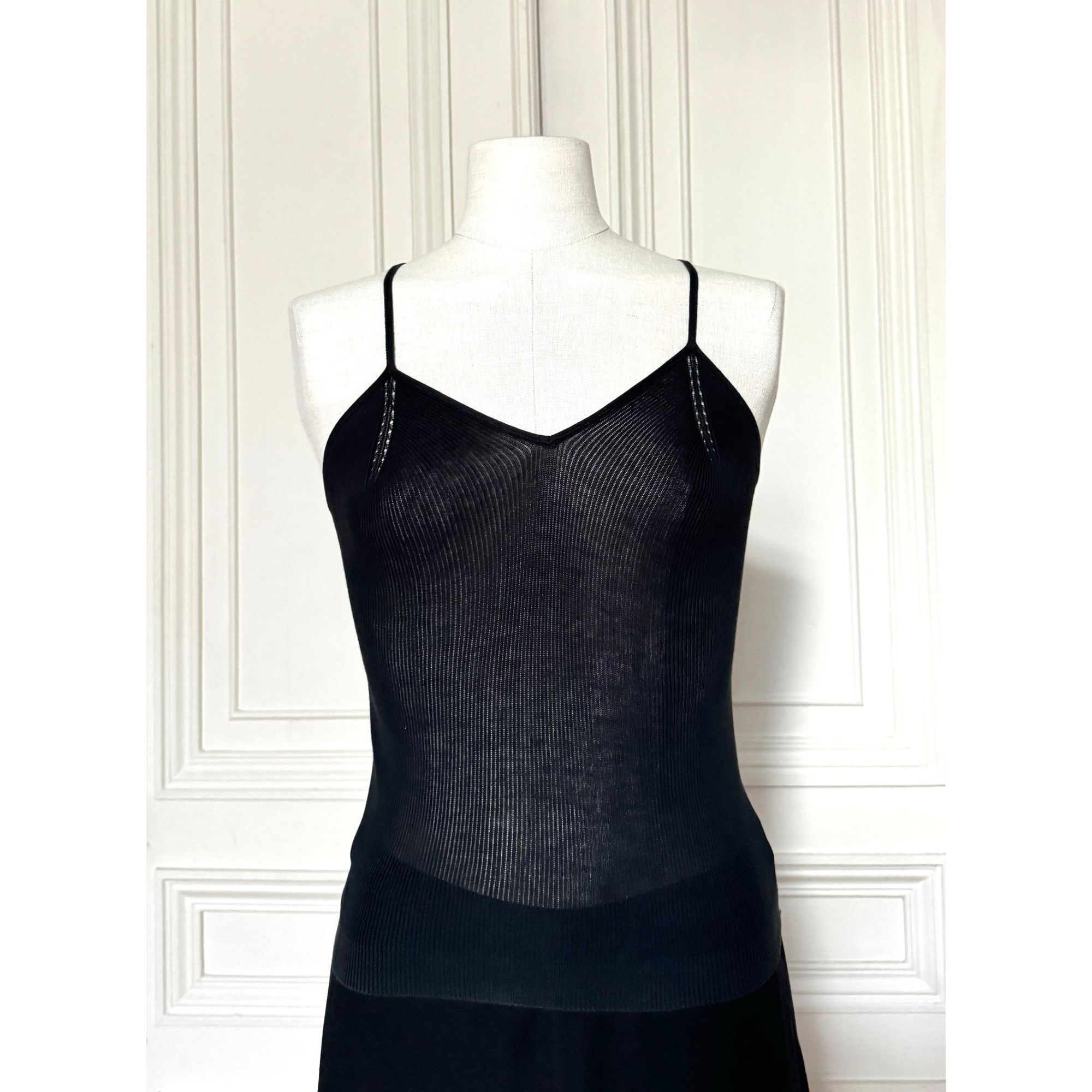 Jean Paul Gaultier Black Ribbed Knit Top Size S / US 4 / IT 40 - 1 Thumbnail