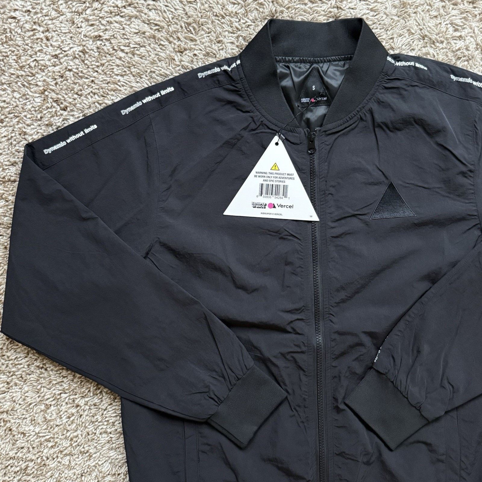 KidSuper Kid Super Studios Vercel Jacket Black Full Zip Nylon Bomber Size US S / EU 44-46 / 1 - 11 Thumbnail