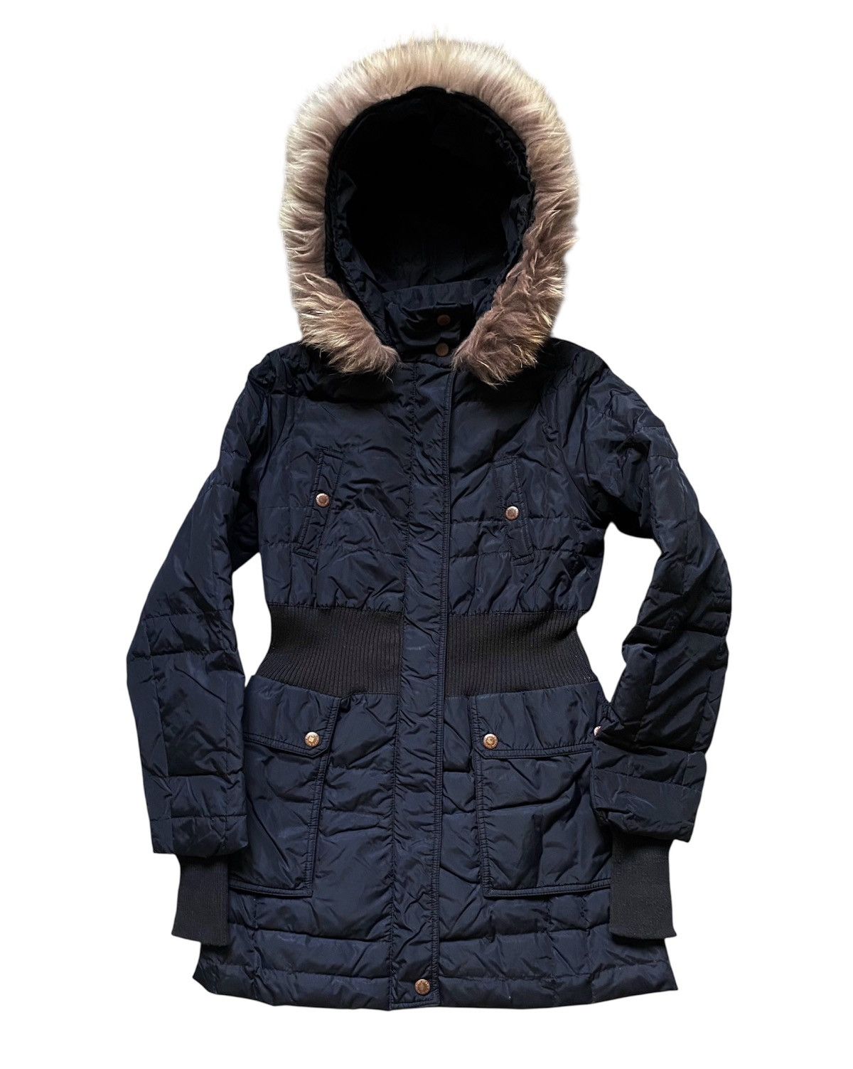 Jean Paul Gaultier Womens Jean’s Paul Gaultier Down Jacket Fur Trim Parka Black Size S / US 4 / IT 40 - 1 Thumbnail