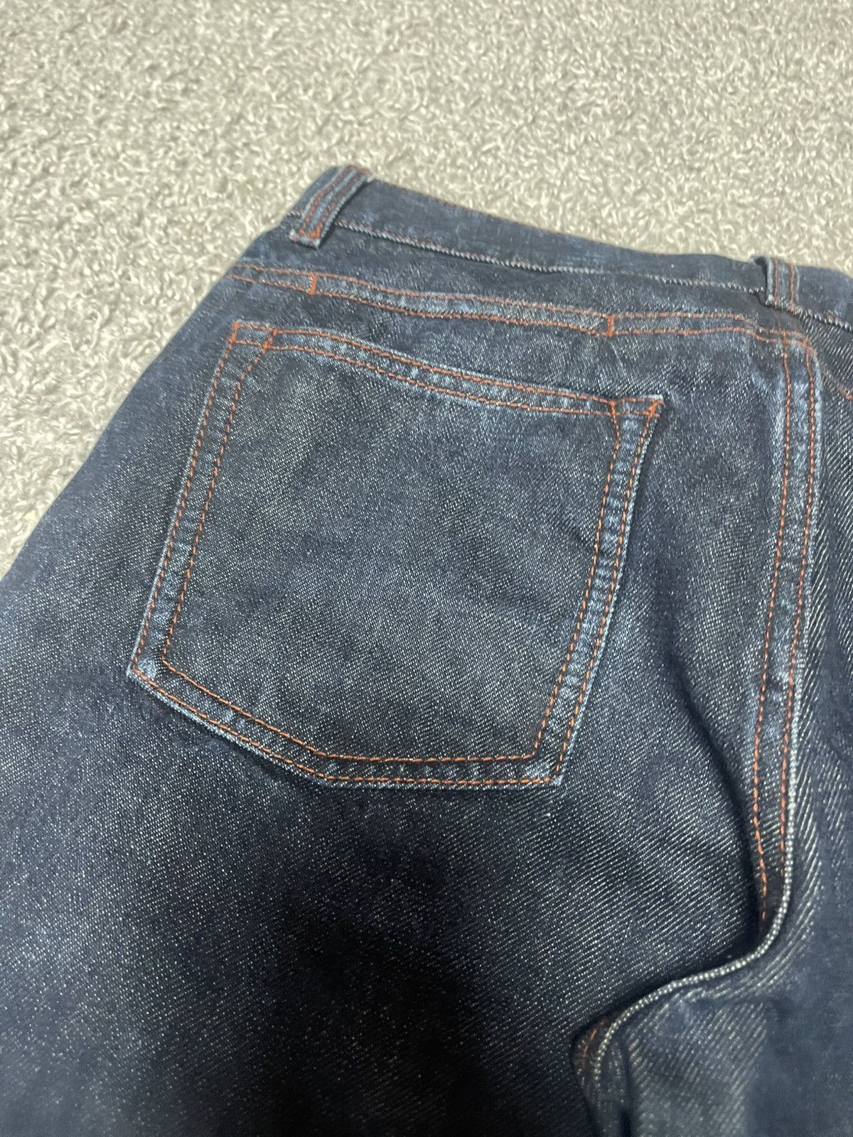 Yves Saint Laurent YSL Dark Indigo Denim Red Stitch Jeans 44 Size 40" / US 18 - 7 Thumbnail