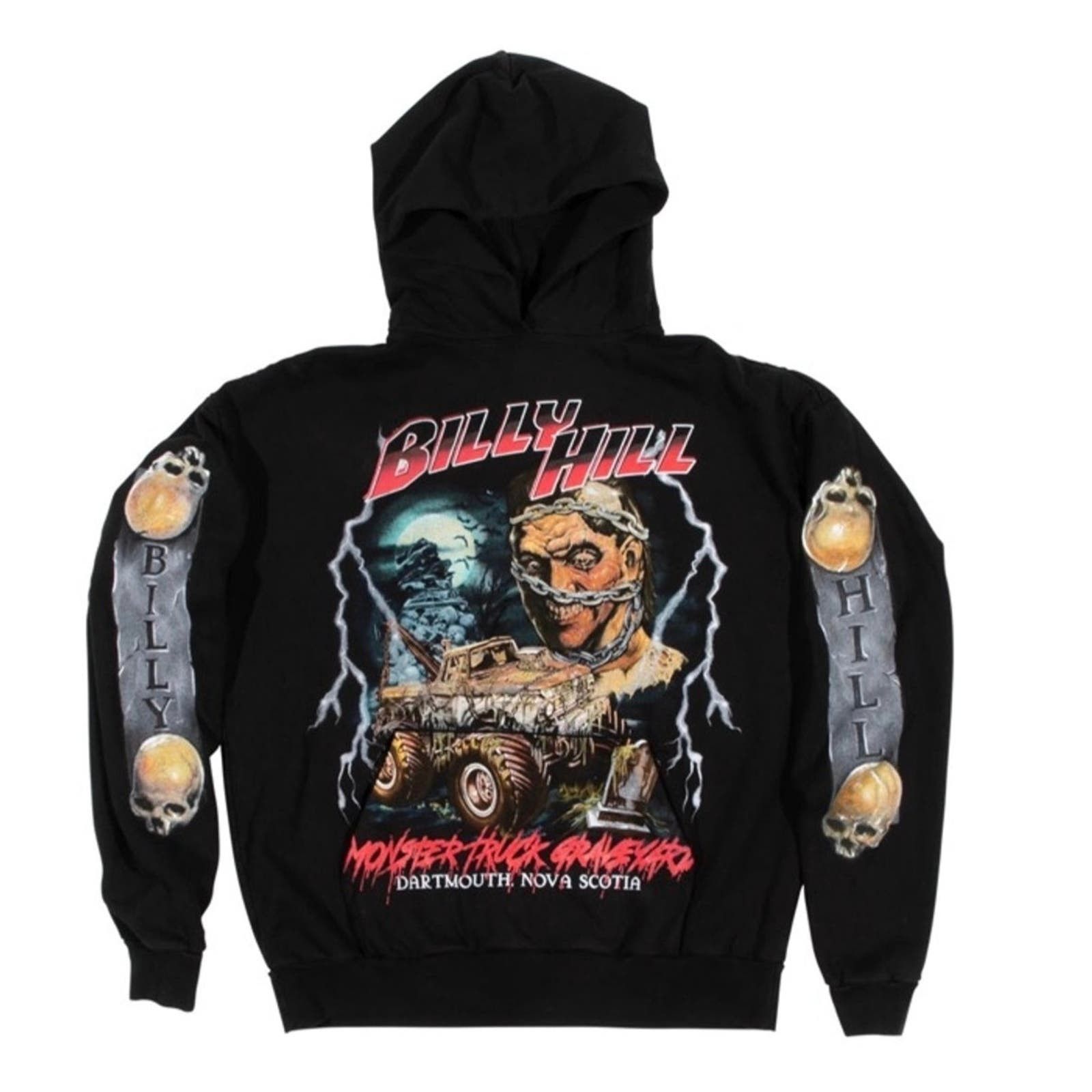 image of Billy Hill Monster Truck Hooded Sweatshirt Black, Men's (Size Small)