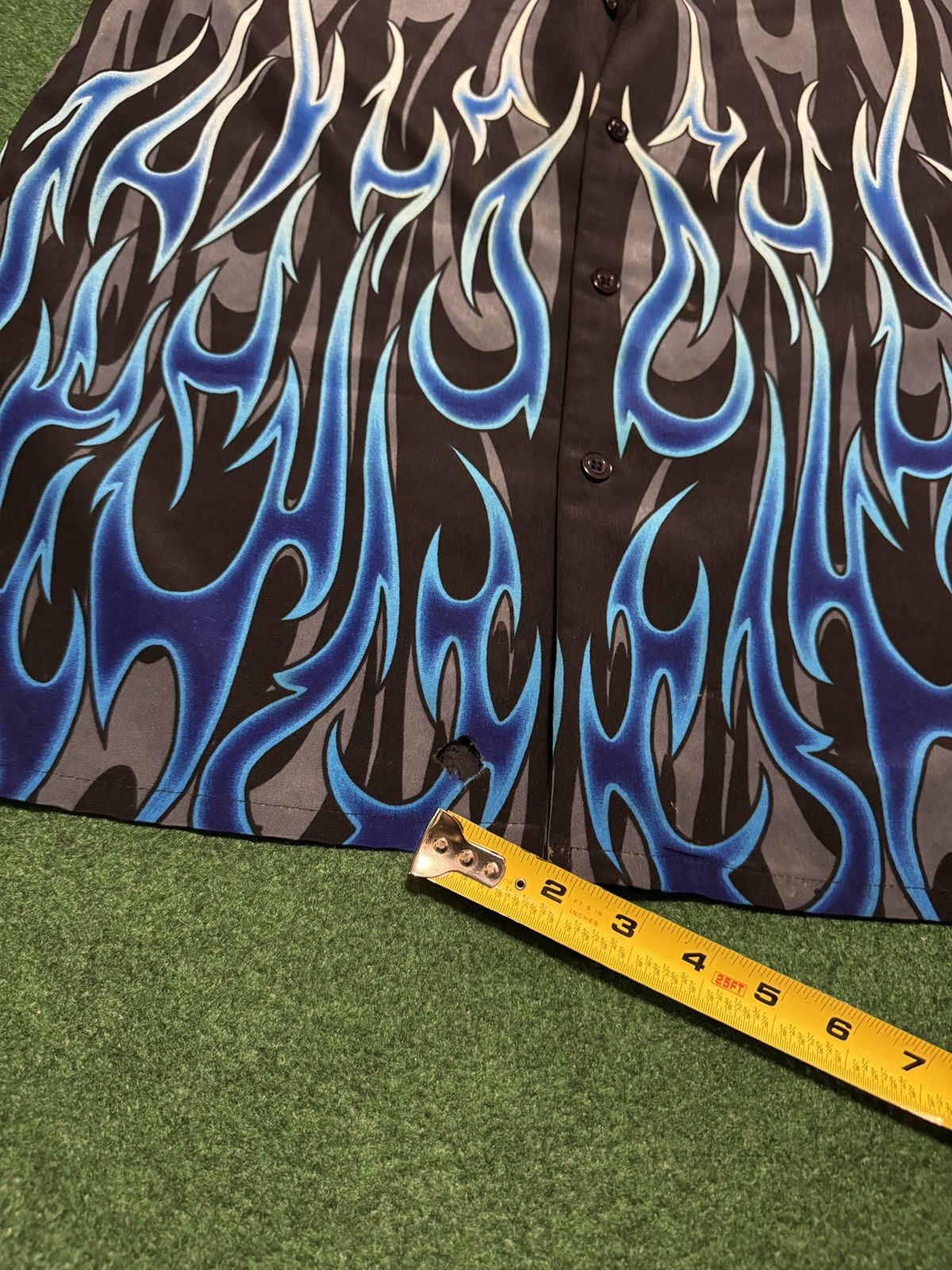 JNCO Y2K Blue Flame INSANE Grunge Guy Fieri L/XL Button Up Shirt Size US XL / EU 56 / 4 - 6 Thumbnail