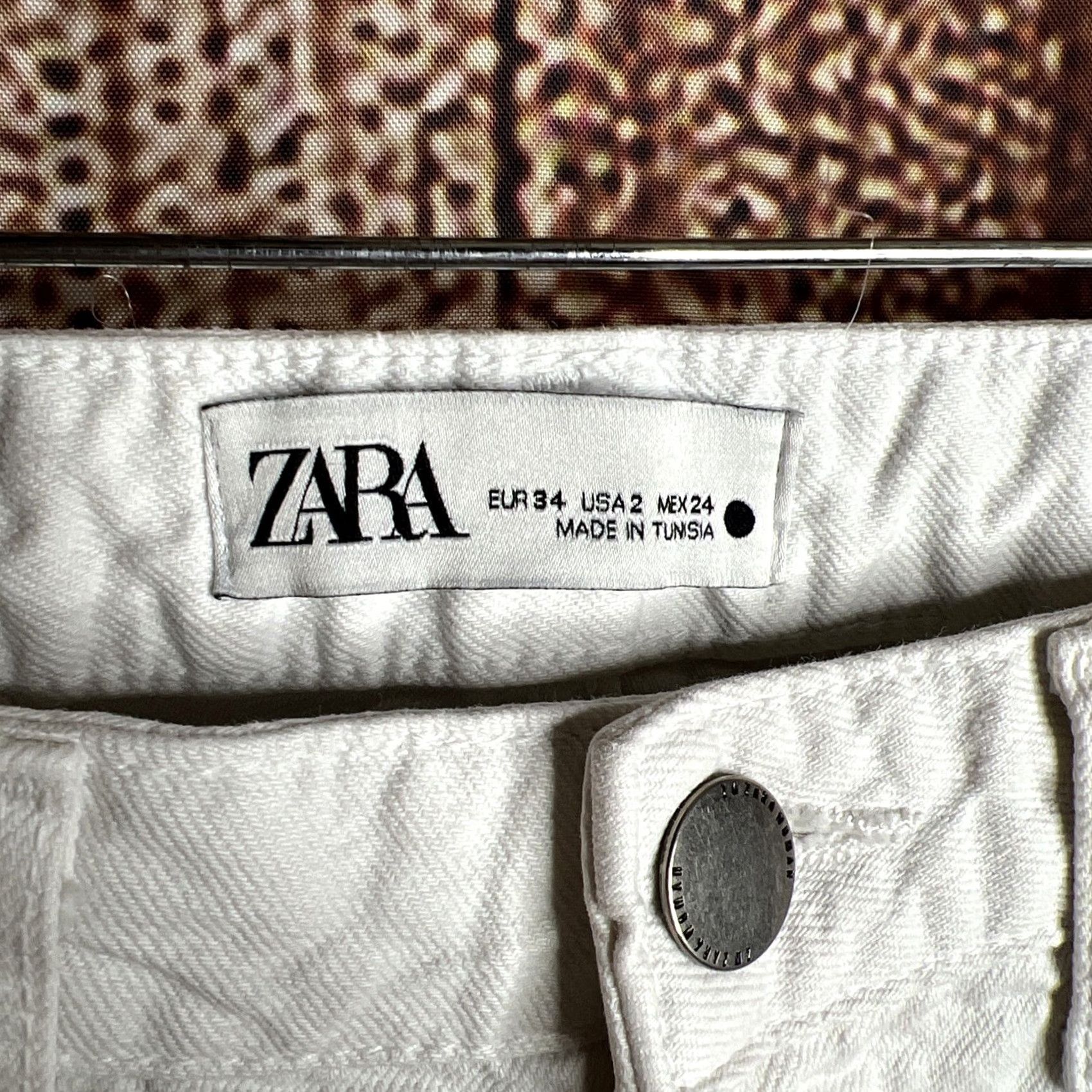 Zara Zara The Marine High Waist Wide-Leg Jeans Ivory Women's 2 Denim Stretch 5-Pocket Reax Bohemian Hippie Grunge Teacher Vintage-Inspired? Size 26" / US 2 / IT 38 - 2 Thumbnail