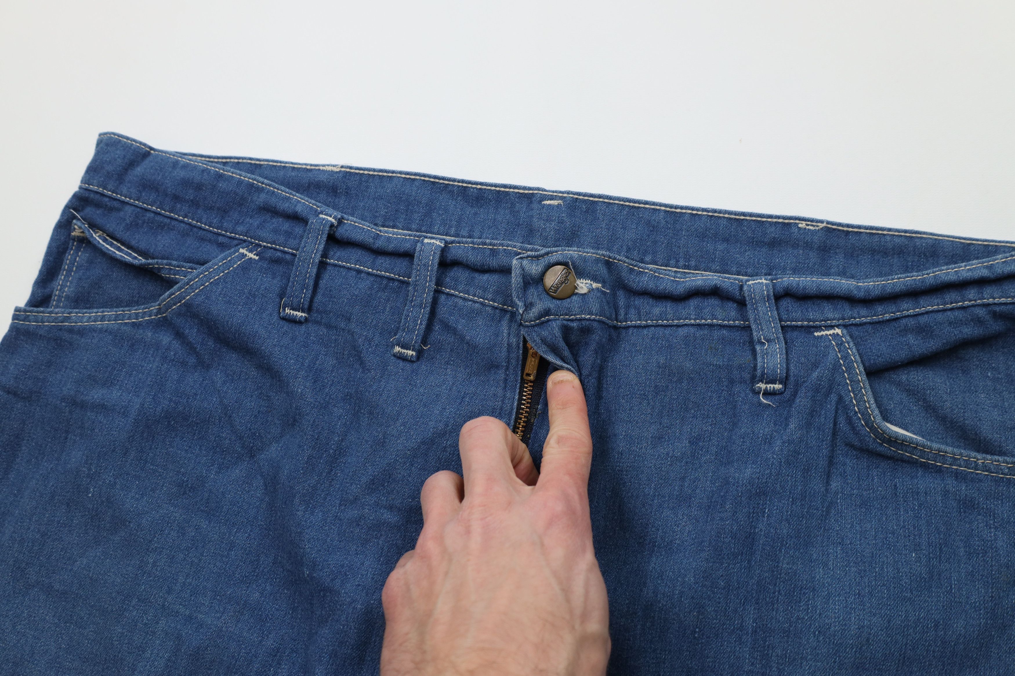 Wrangler Vintage 70s Wrangler Wide Leg Bell Bottoms Jeans Blue USA Size US 42 / EU 58 - 9 Thumbnail