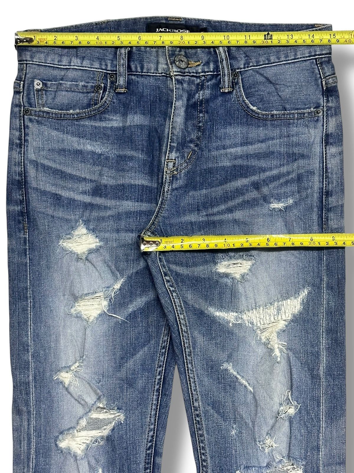 JACKROSE JACKROSE Vintage JAPAN Straight Jean Distressed & Faded Wash Size US 30 / EU 46 - 12 Thumbnail