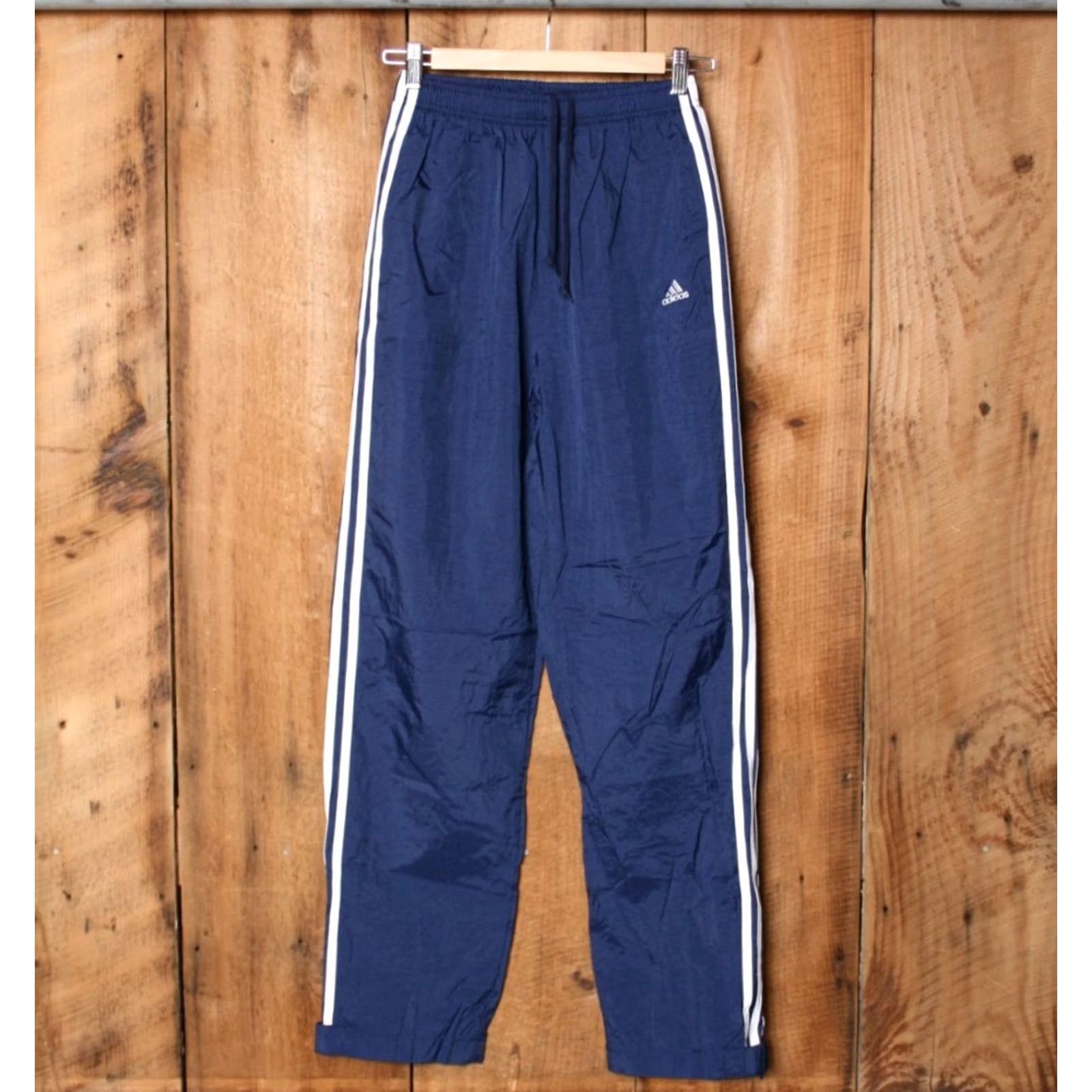 Adidas VINTAGE adidas Navy Blue & White Striped Windbreaker Track Pants Sz. M Mens Pants Blue Nike? Size US 31 - 2 Thumbnail