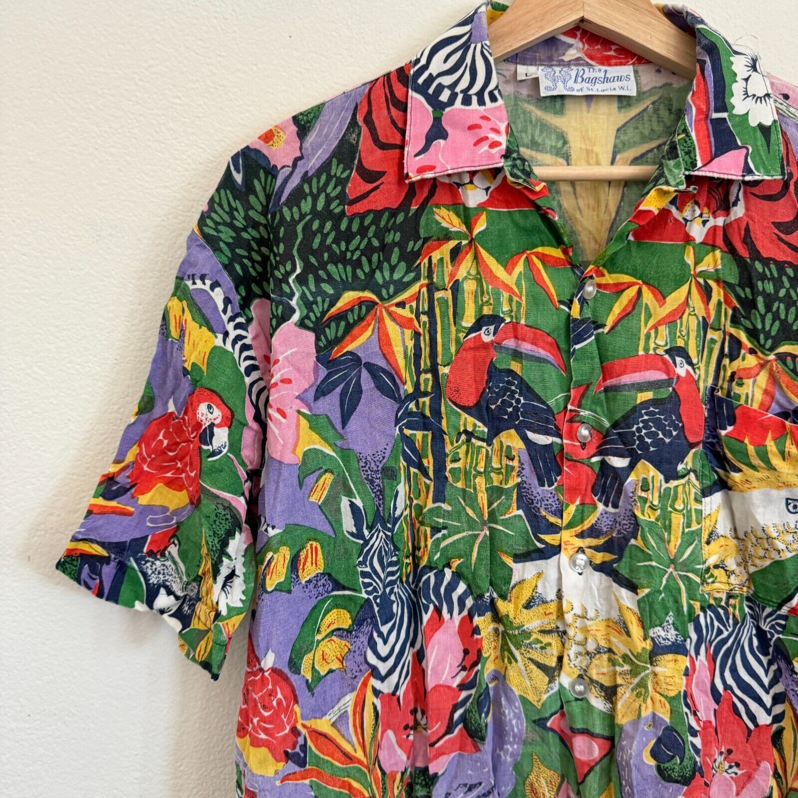 Vintage Vintage Bagshaws Of St Lucia Hawaiian Shirt Men's L Tropical Size US L / EU 52-54 / 3 - 7 Thumbnail