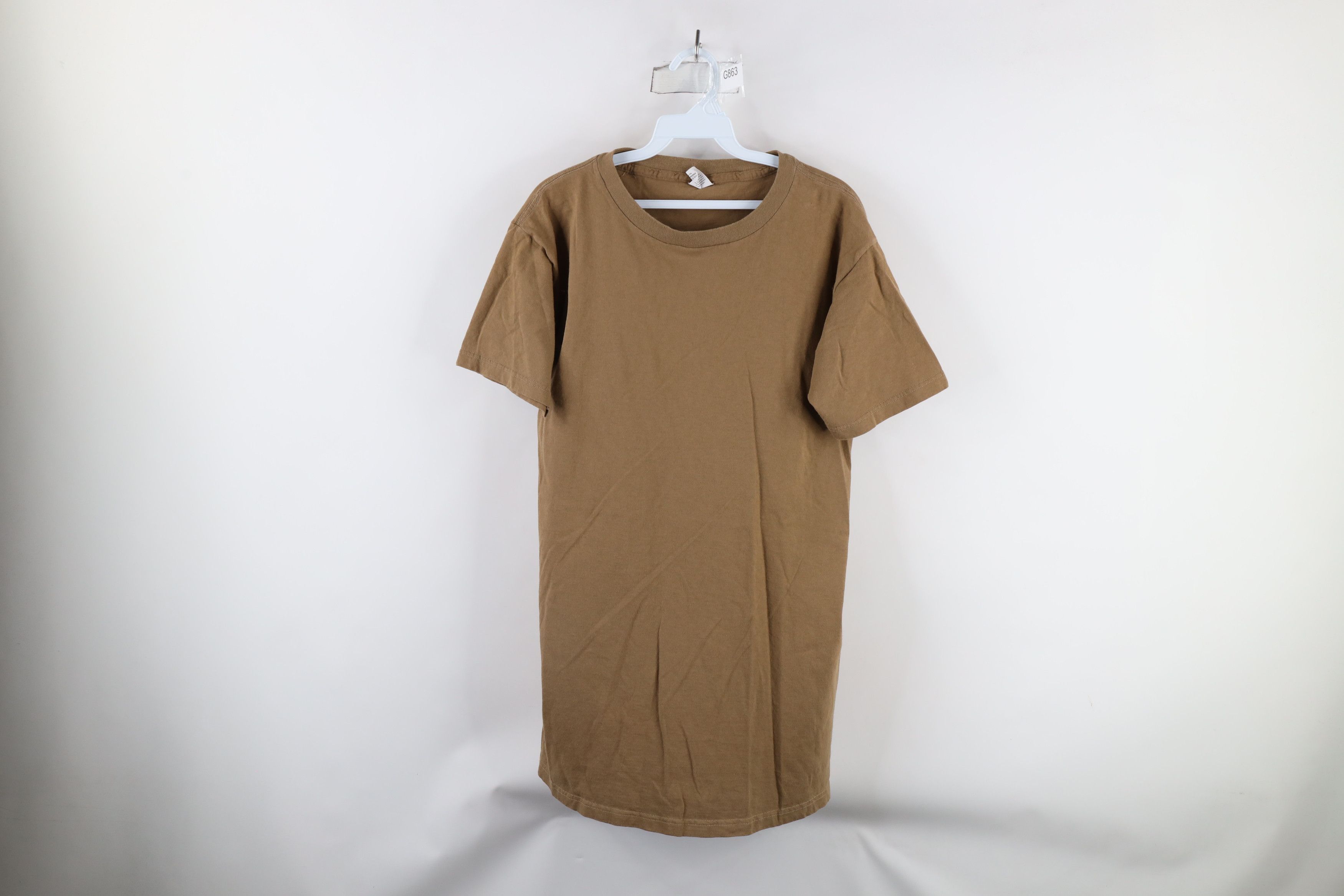Vintage Vintage 90s Streetwear Faded Blank Cotton T-Shirt Brown USA Size US L / EU 52-54 / 3 - 1 Thumbnail