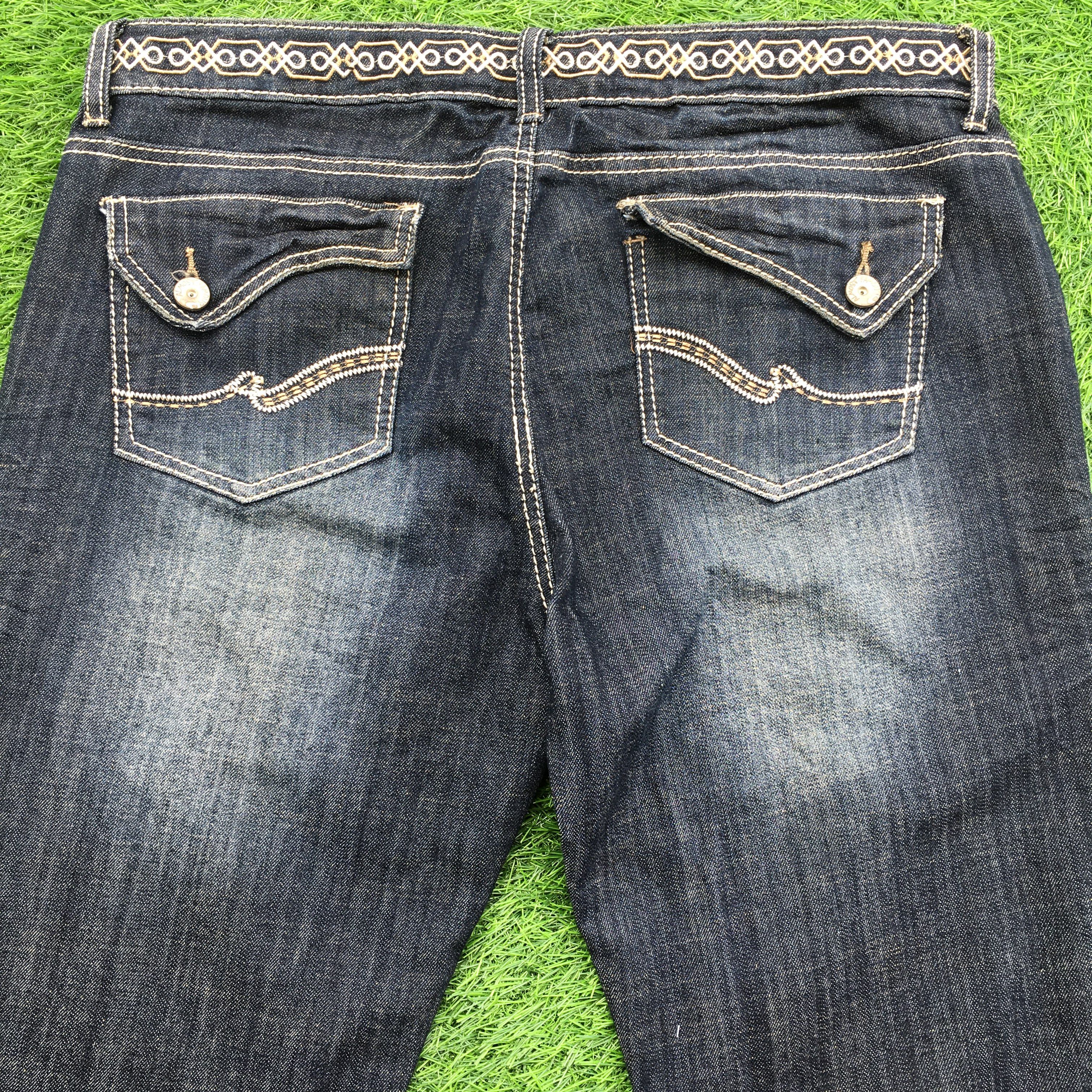 Designer × Jean Distressed Low Waist Bootcut Stretch Jeans D-999 Size 32" / US 10 / IT 46 - 4 Thumbnail