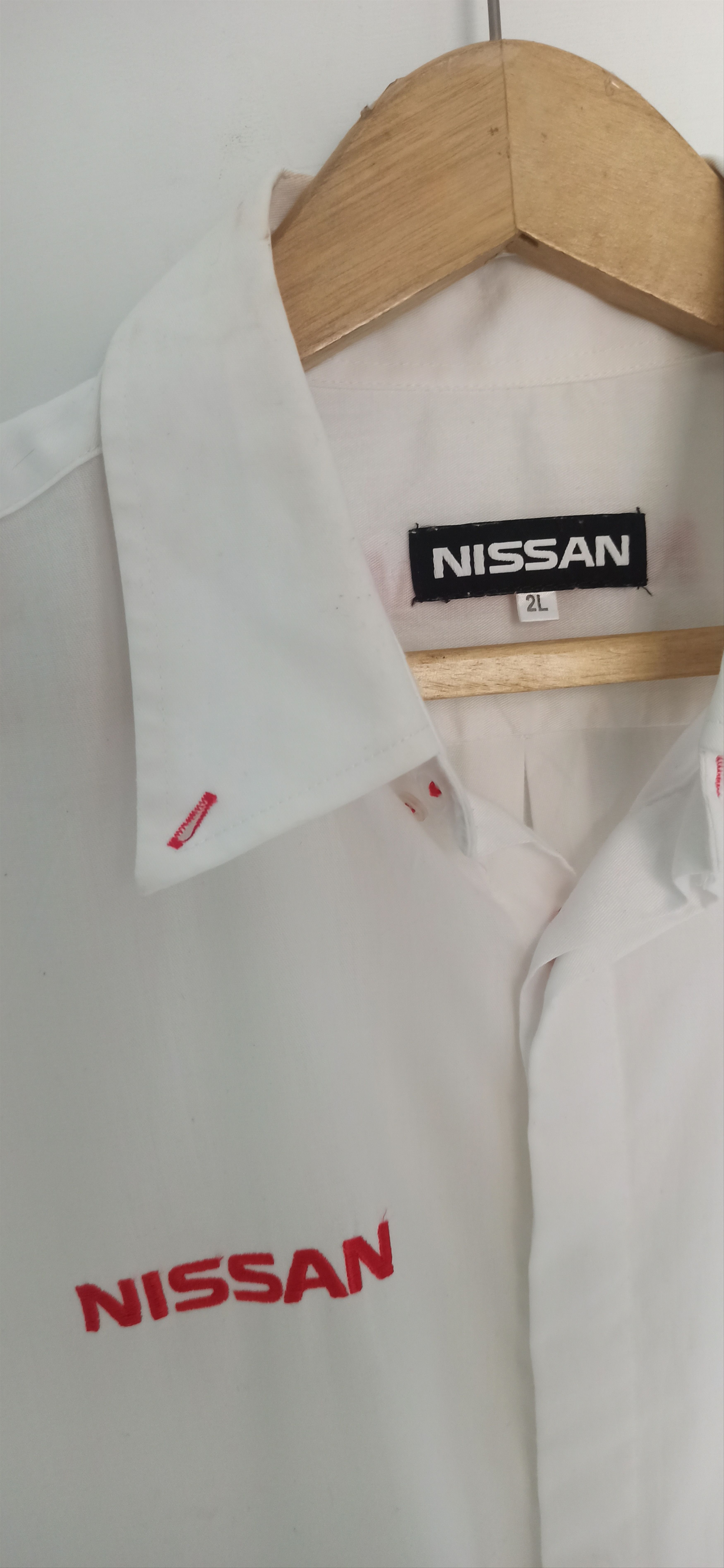 Japanese Brand 🔥Vintage Nissan Work Button Up White Shirt Embroidery Logo Size US L / EU 52-54 / 3 - 5 Thumbnail