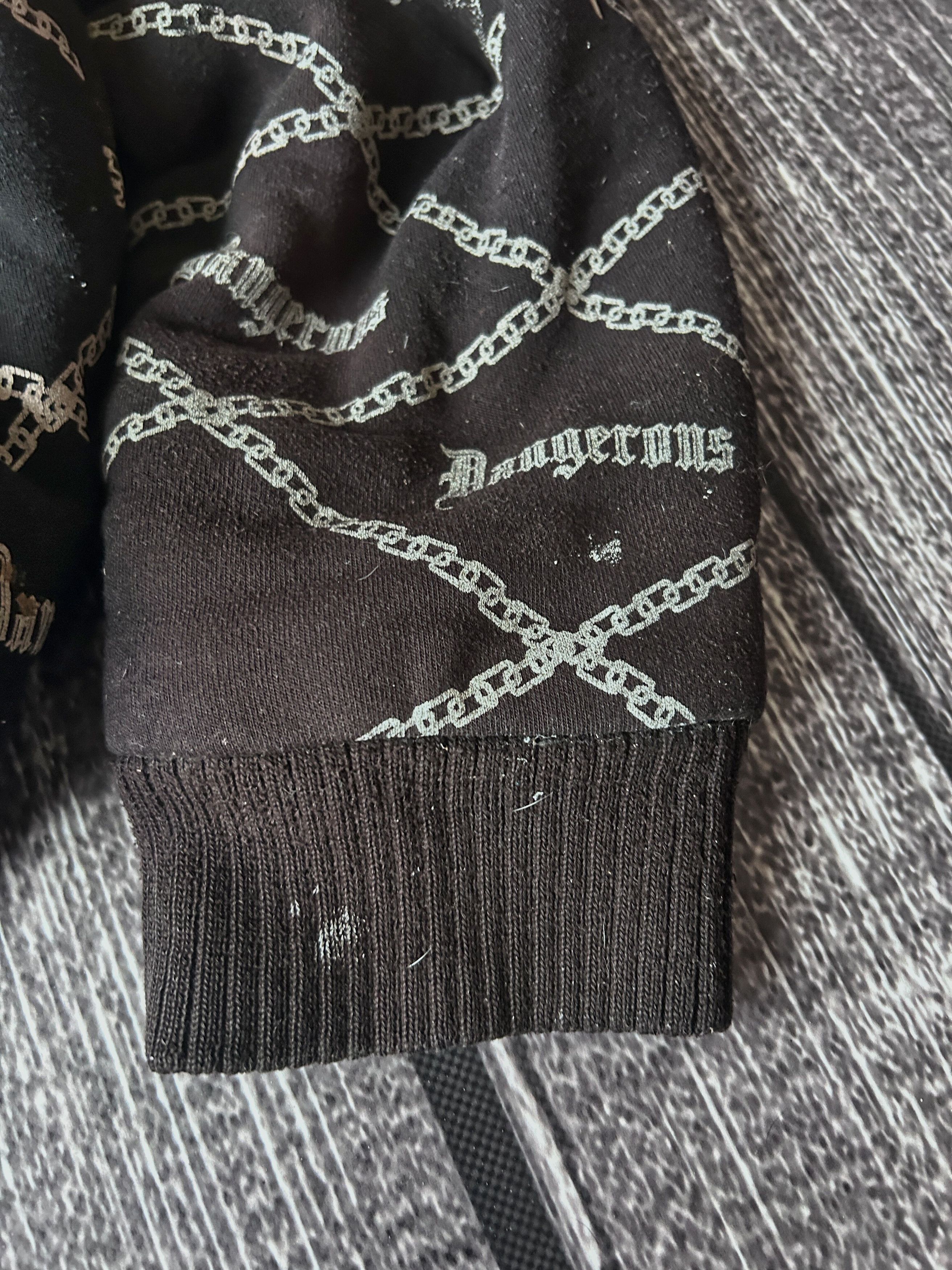 Vintage Dangerous Black All Over Print Sherpa Lined Zip Hoodie Size US M / EU 48-50 / 2 - 12 Thumbnail