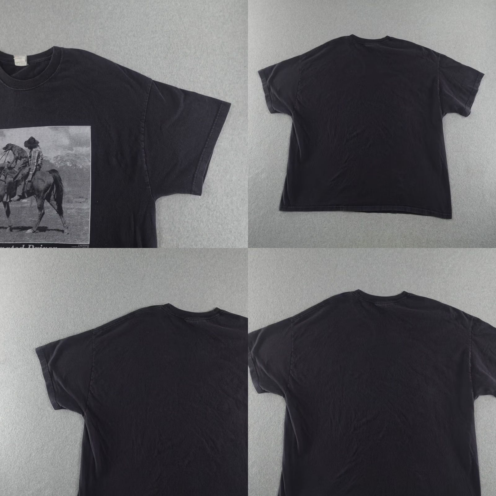 Hanes VINTAGE Hanes 2XL (29X25) Black T-Shirt Designated Driver Drunk Cowboys Dog Mens Shirt Size US XXL / EU 58 / 5 - 8 Thumbnail