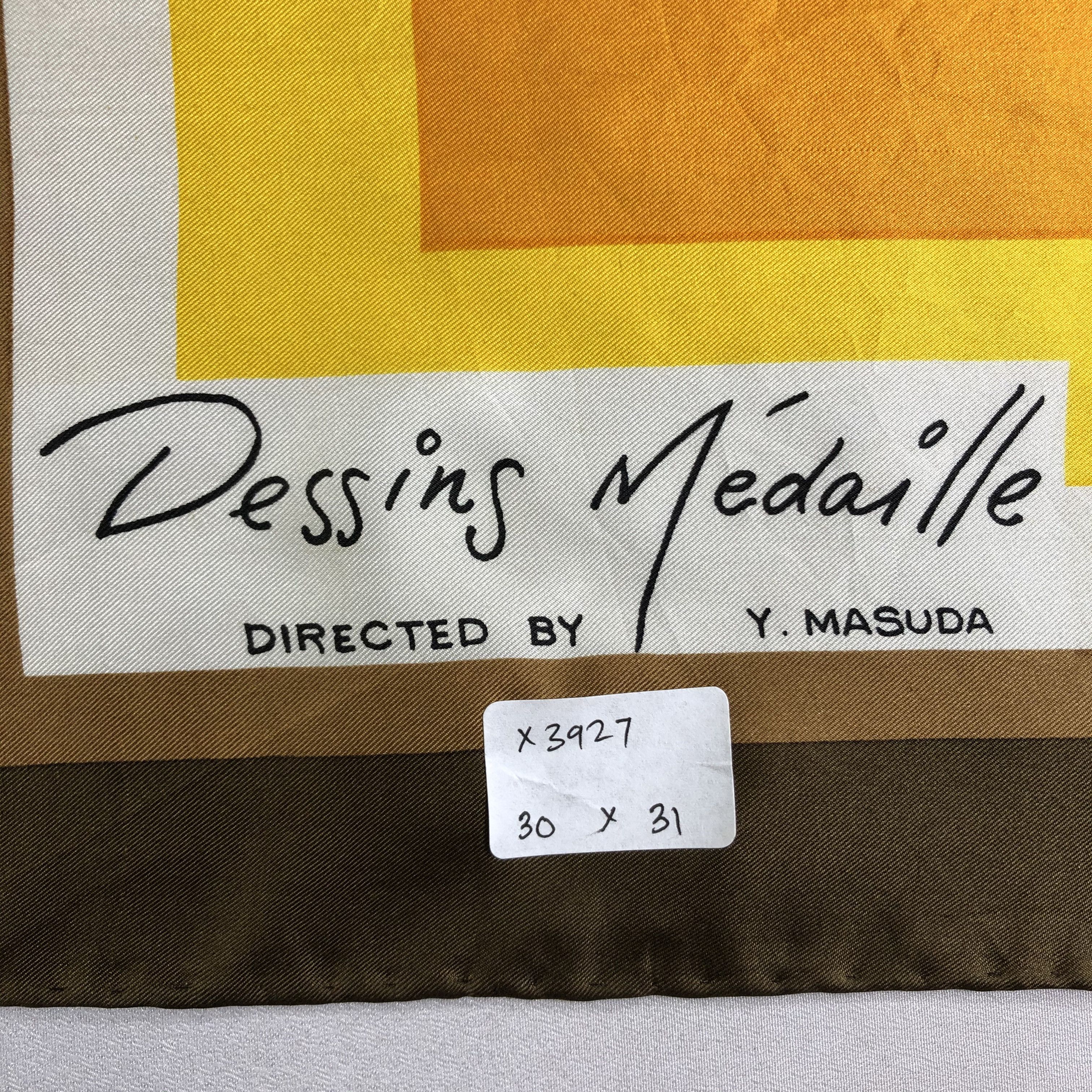 Vintage Vintage Dessins Medaille Silk Scarf Size ONE SIZE - 9 Thumbnail