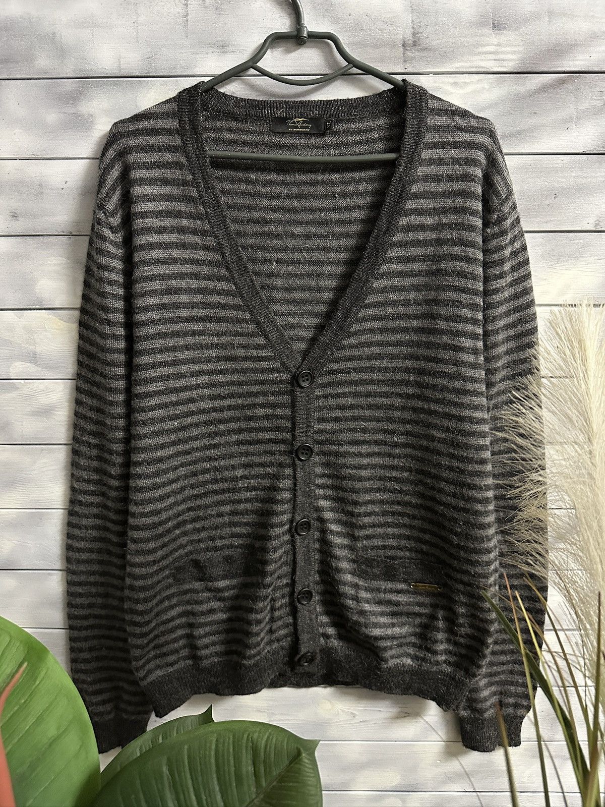 Burberry Rare Luxury Cardigan Burberry Thomas 30% Mohair Vintage Size US XL / EU 56 / 4 - 1 Thumbnail