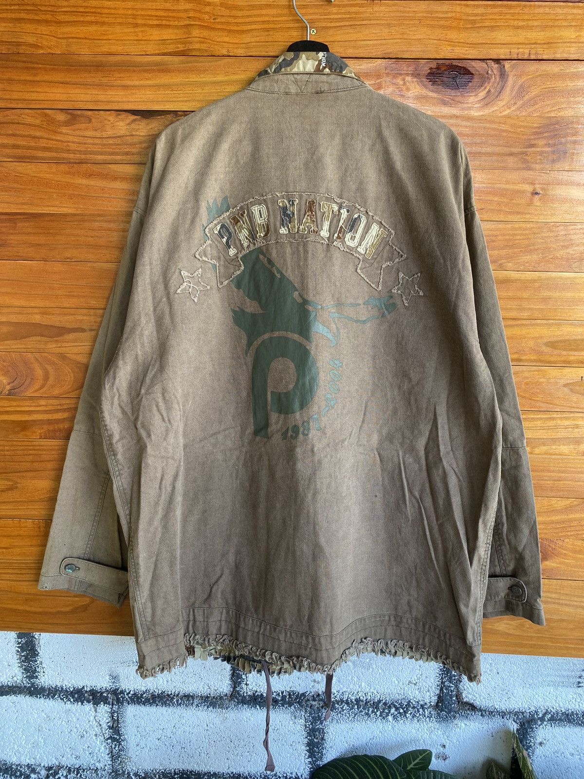 Vintage Vintage Y2K PNB Nation Utility Jacket XXL Brown Camo Collar Size US XXL / EU 58 / 5 - 3 Thumbnail