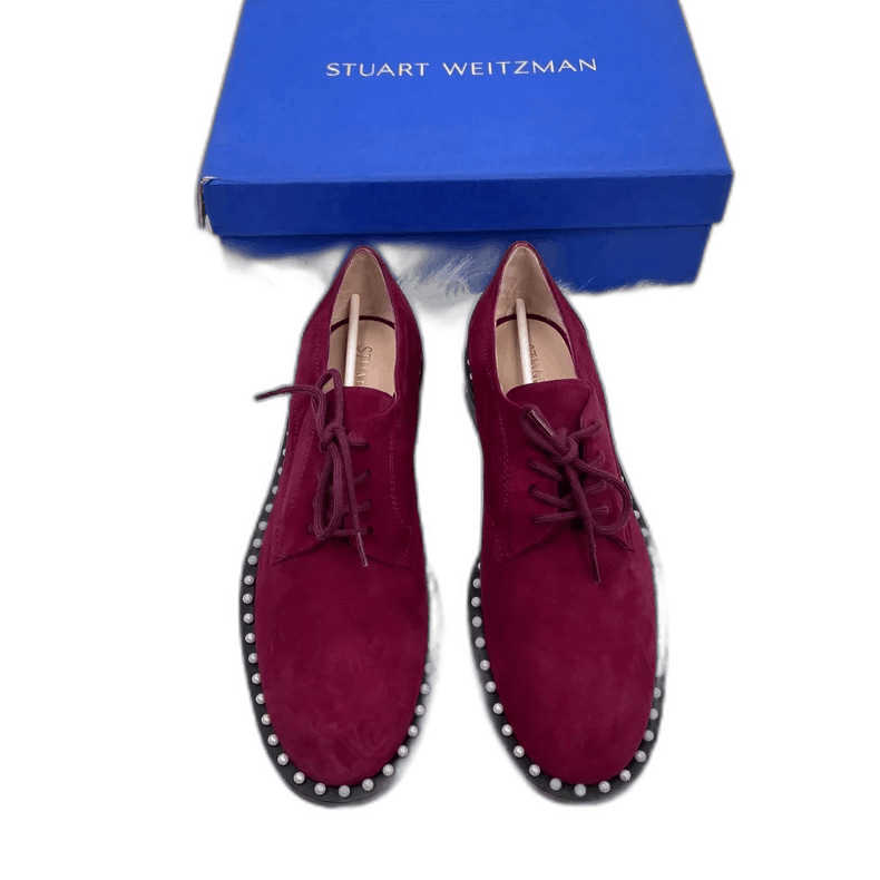 Stuart Weitzman Stuart Weitzman Suede Loafers in Burgundy Size US 8 / IT 38 - 1 Thumbnail
