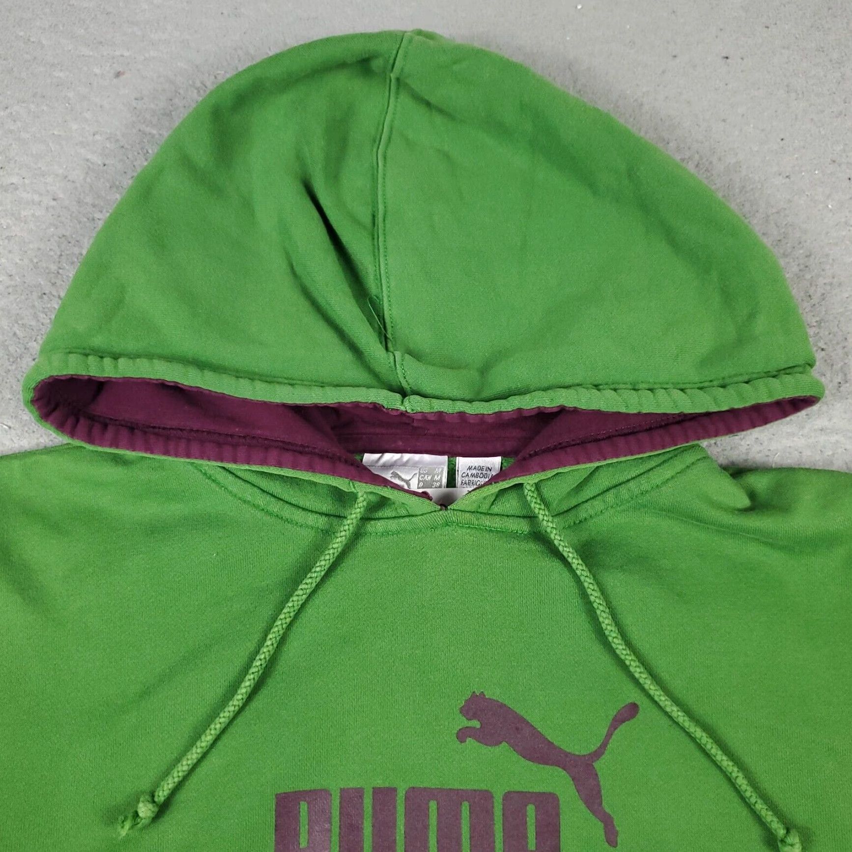 Puma PUMA Hoodie Womens Medium Green Pullover Sweatshirt Cotton Blend Size M / US 6-8 / IT 42-44 - 3 Thumbnail