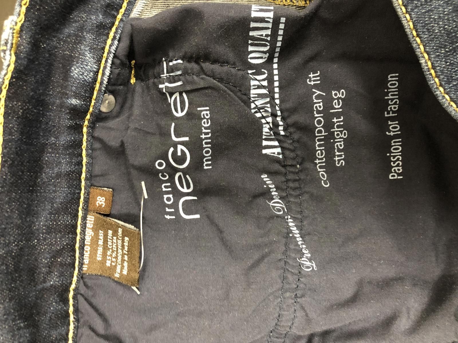 Designer Franco Negretti Men's Dark Wash Jeans Size US 38 / EU 54 - 6 Thumbnail