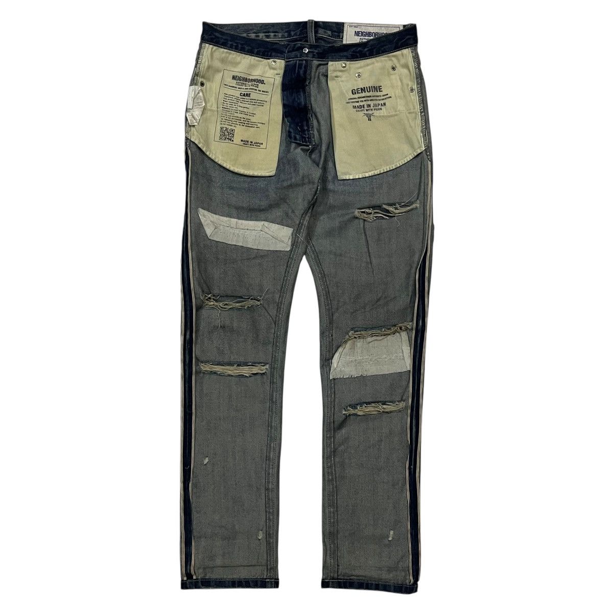 Neighborhood Neighborhood DP-Narrow Distressed Selvedge Denim Pants Size US 32 / EU 48 - 3 Thumbnail