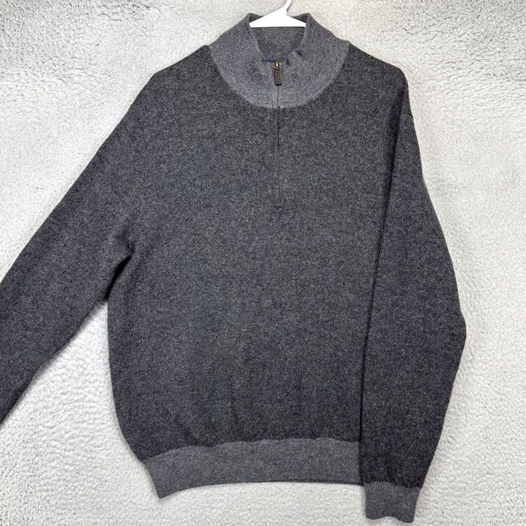 Polo Ralph Lauren Polo Ralph Lauren Sweater Mens XL Grey 100% Merino Wool Quarter Zip Pullover Size US XL / EU 56 / 4 - 4 Thumbnail
