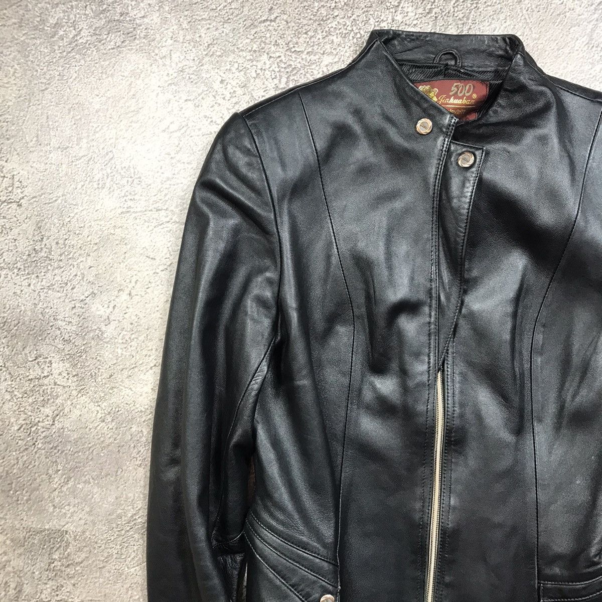 Vintage Vintage 90s Black Moto Leather Jacket Streetwear Y2K Logo M Size M / US 6-8 / IT 42-44 - 2 Thumbnail