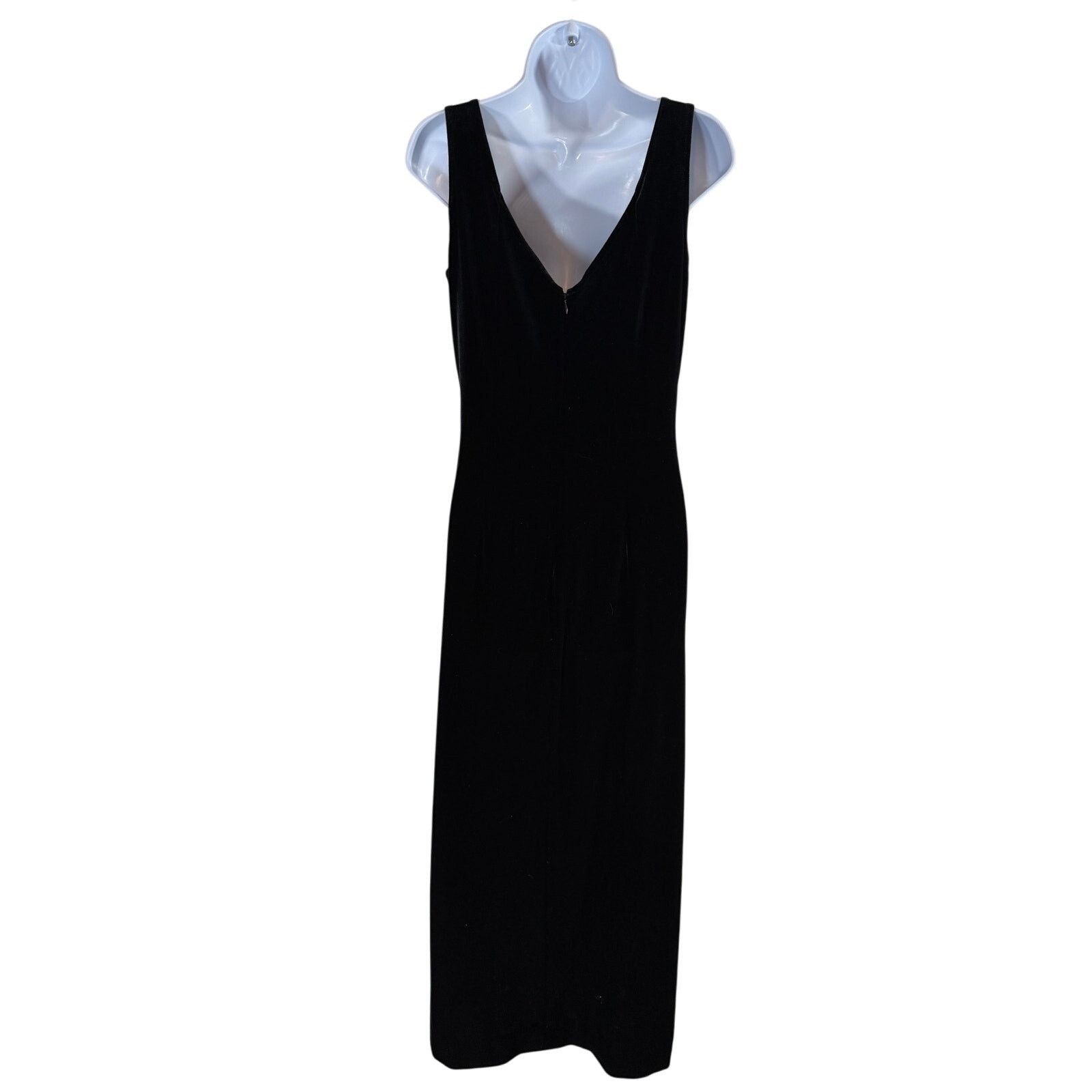 Vintage Jeffrey & Dara Whimsigoth Sleeveless Velvet Maxi Dress Black Size M / US 6-8 / IT 42-44 - 3 Thumbnail