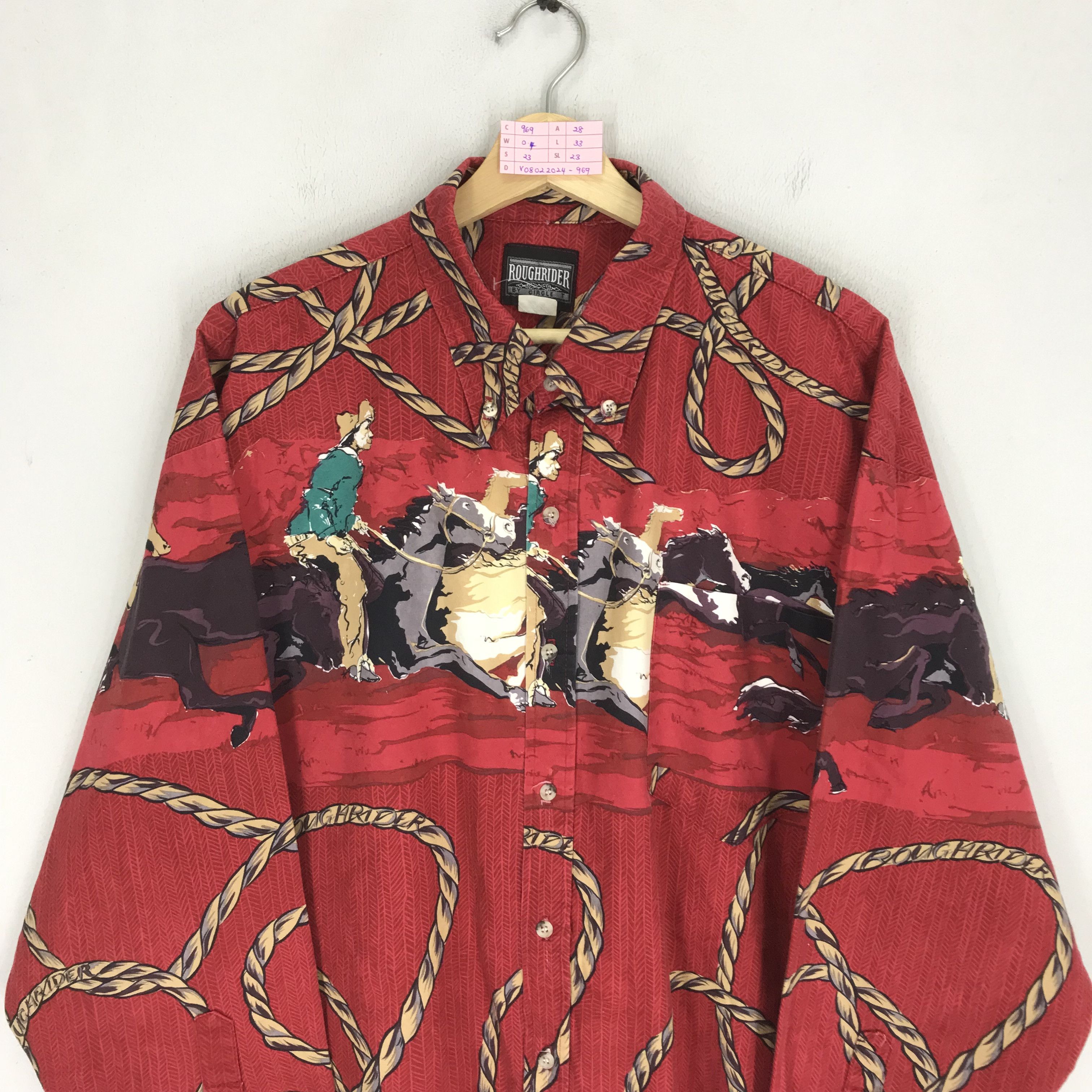 Vintage Vintage 90s Roughrider American Cowboys Flannel Shirt Oxford Size US XL / EU 56 / 4 - 3 Thumbnail