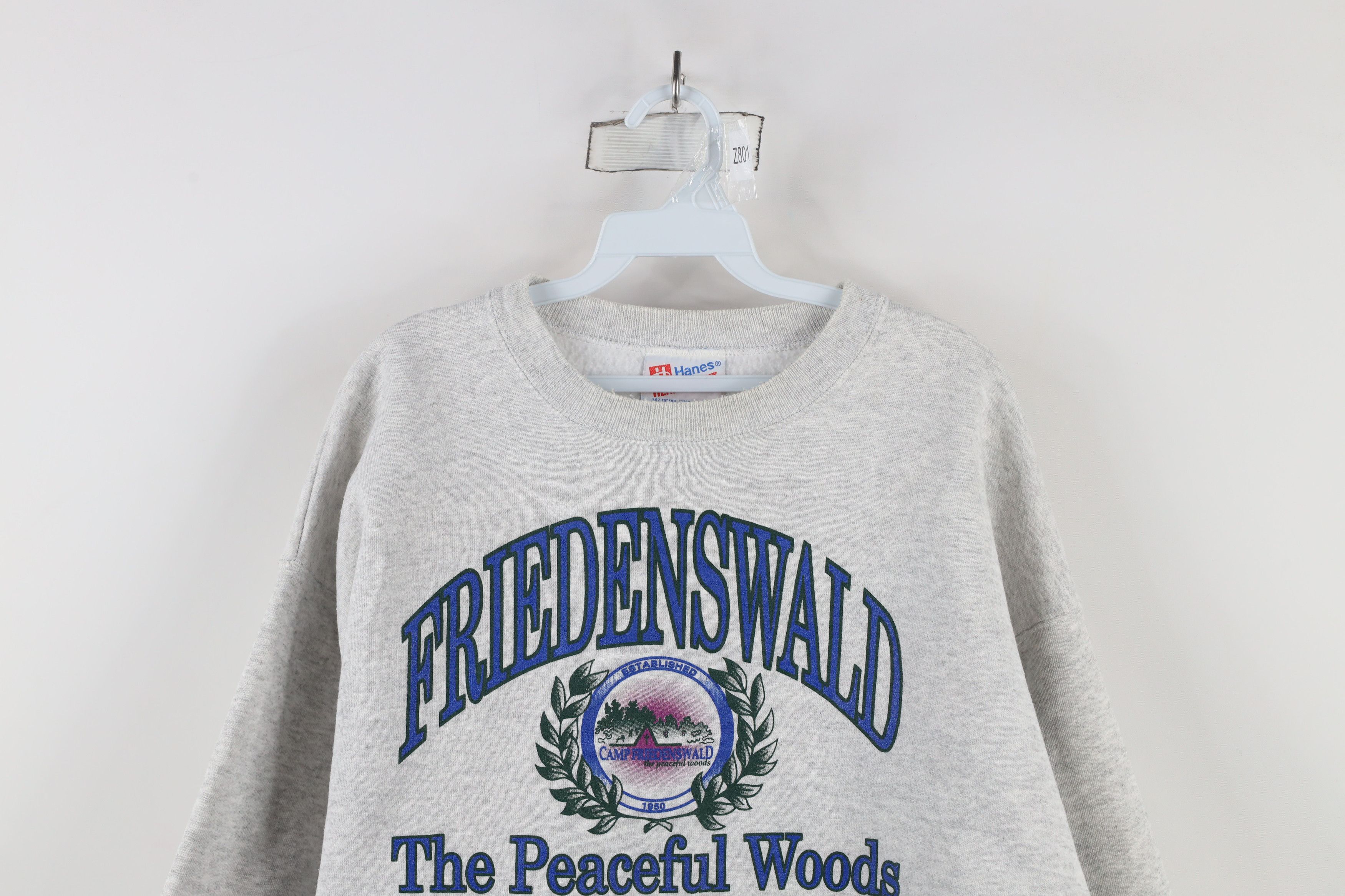 Vintage Vintage 90s The Peaceful Woods Sweatshirt Heather Gray USA Size US XL / EU 56 / 4 - 2 Thumbnail