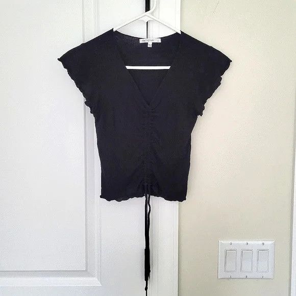 Other Juniors' Antistar Ribbed Ruched V-Neck Crop Top Sexy Summer Size S / US 4 / IT 40 - 8 Thumbnail