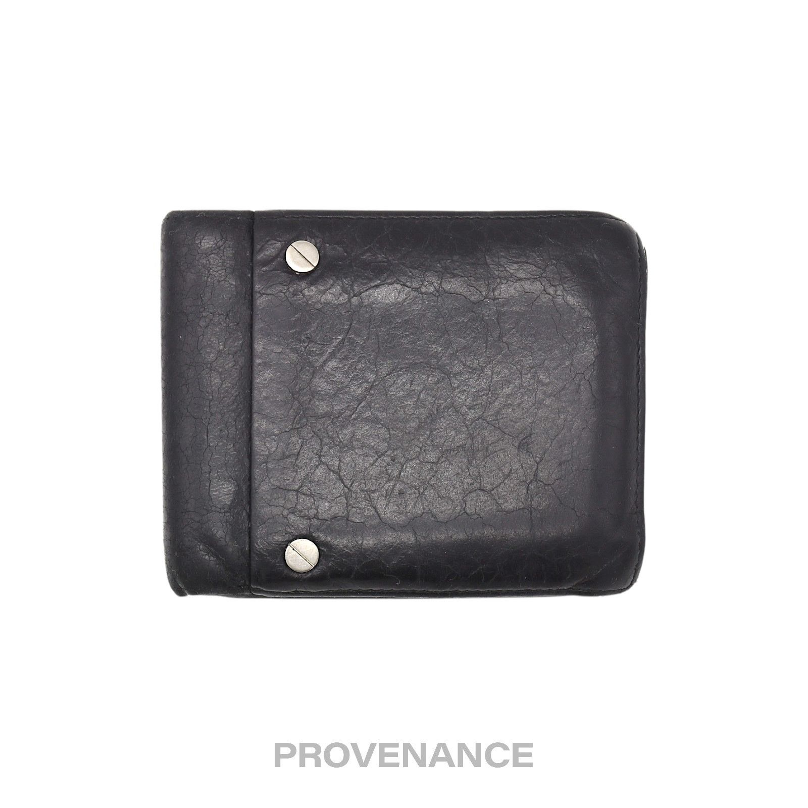 Balenciaga 🔴 Balenciaga Screw Stud Bifold Wallet - Black Lambskin Size ONE SIZE - 1 Thumbnail