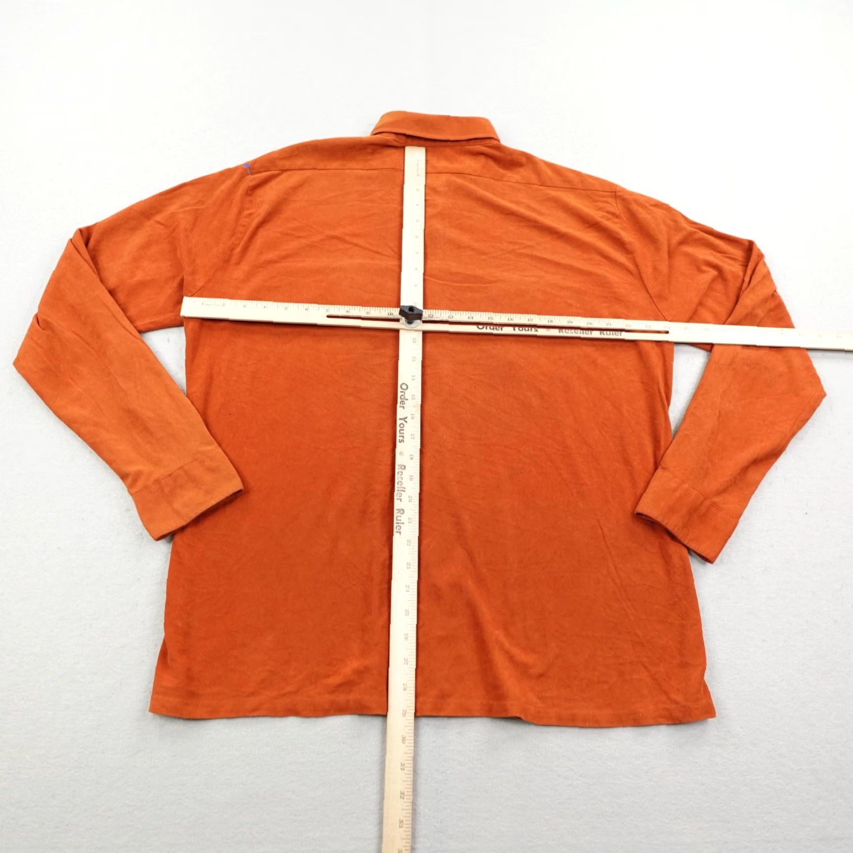 Vintage Vintage Macy's California Shirt Mens XL Rust Orange Velour Button Up Classic 70s Size US XL / EU 56 / 4 - 5 Thumbnail