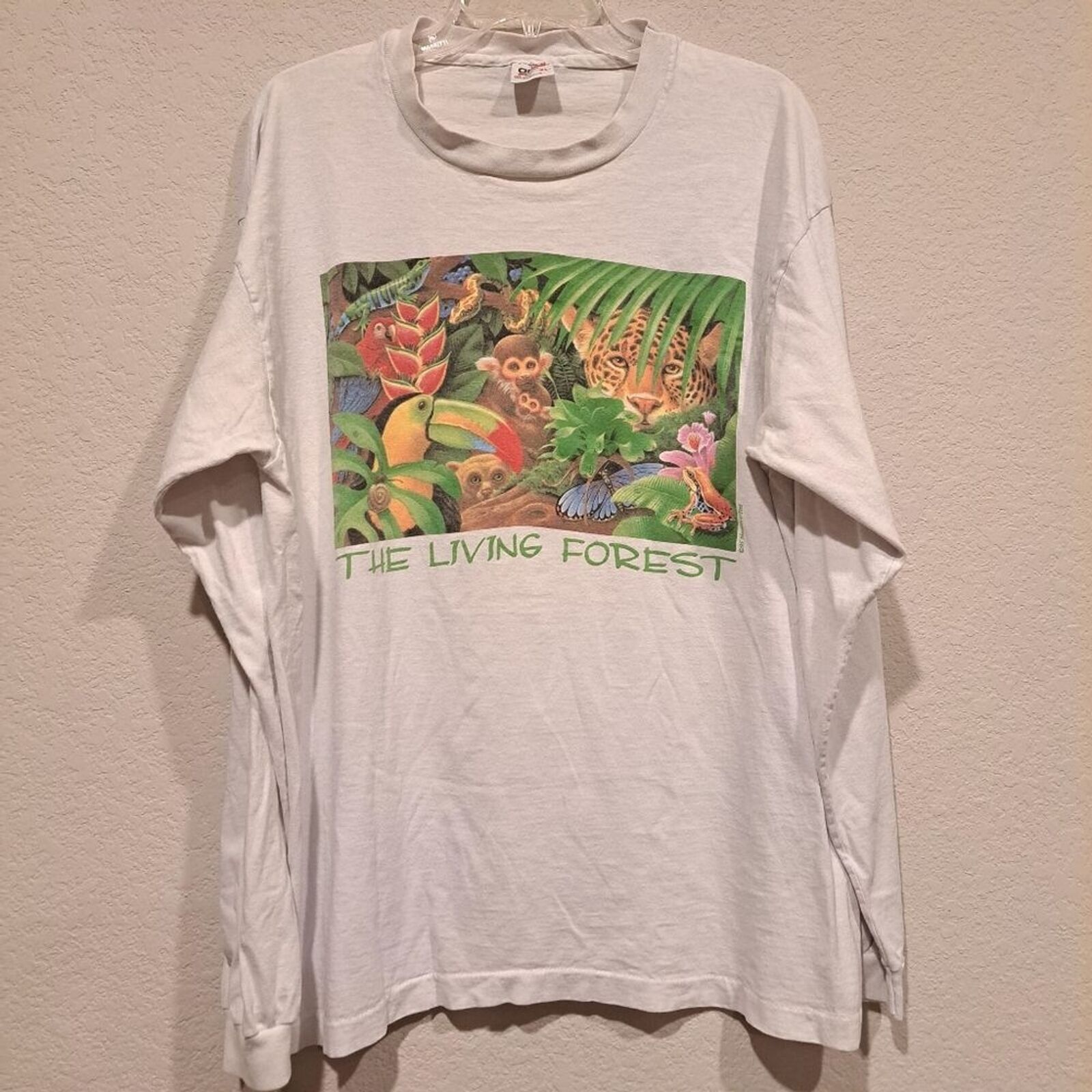 Anvil Vintage Y2K The Living Forest t-shirt from 1995 Anvil sz XL Size US XL / EU 56 / 4 - 2 Thumbnail