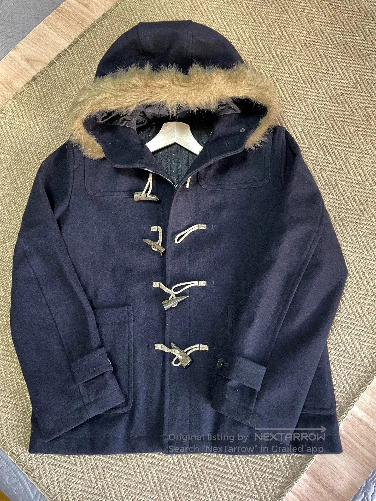 SOPHNET Wool Starry Camo Fur Collar Coat.