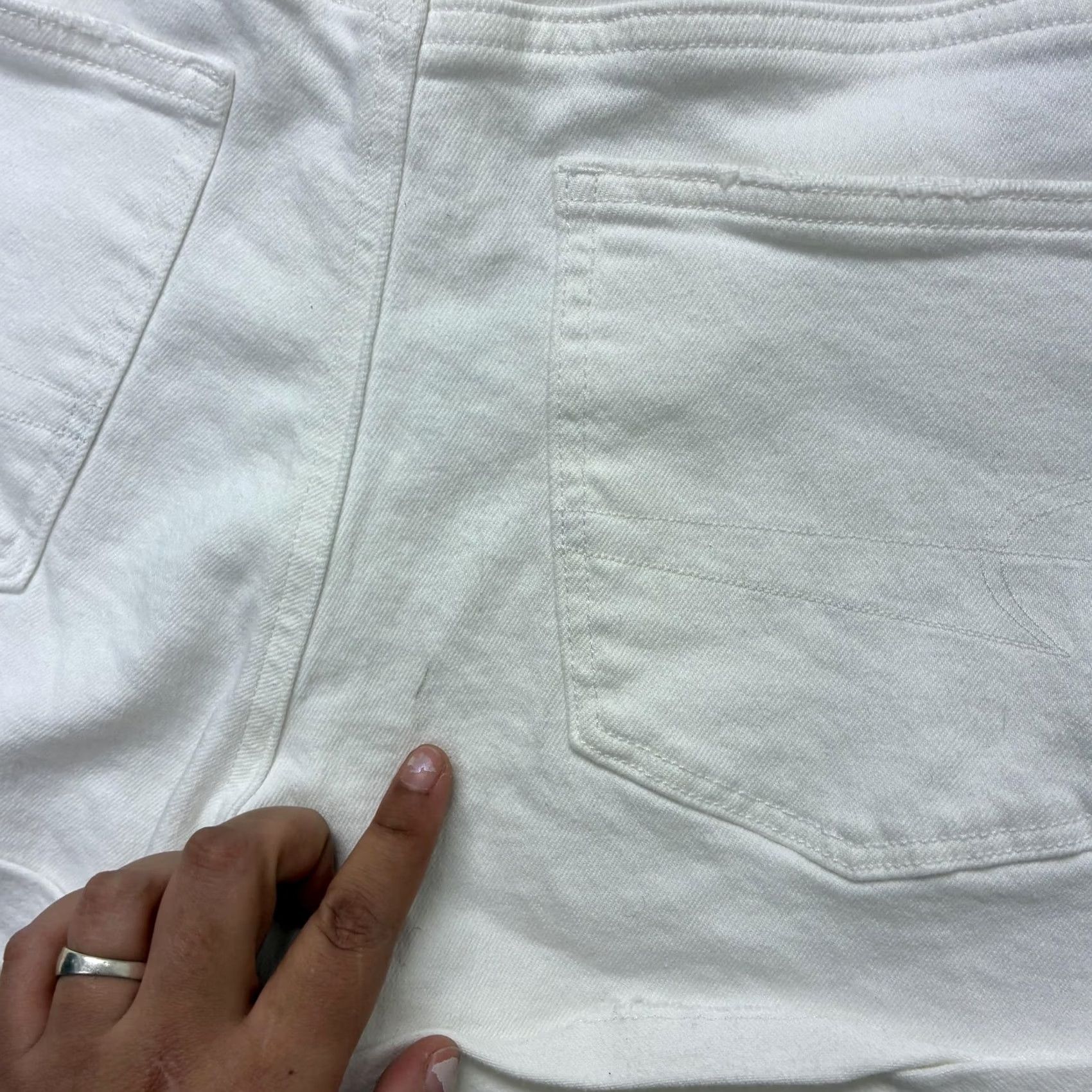 Vintage American Eagle Womens 4 White Mom Cuffed Denim Cotton Stretch Casual Shorts Size 27" / US 4 / IT 40 - 4 Thumbnail