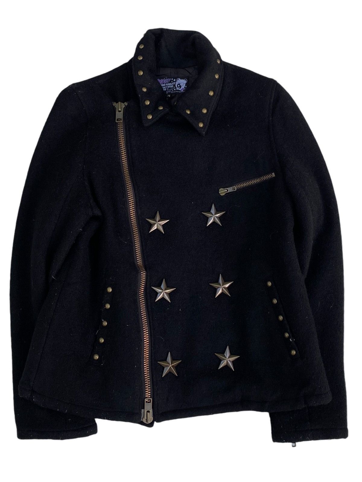 Japanese Brand × Vintage Vtg PUNK Wool Jacket Double Collar Size M / US 6-8 / IT 42-44 - 1 Thumbnail