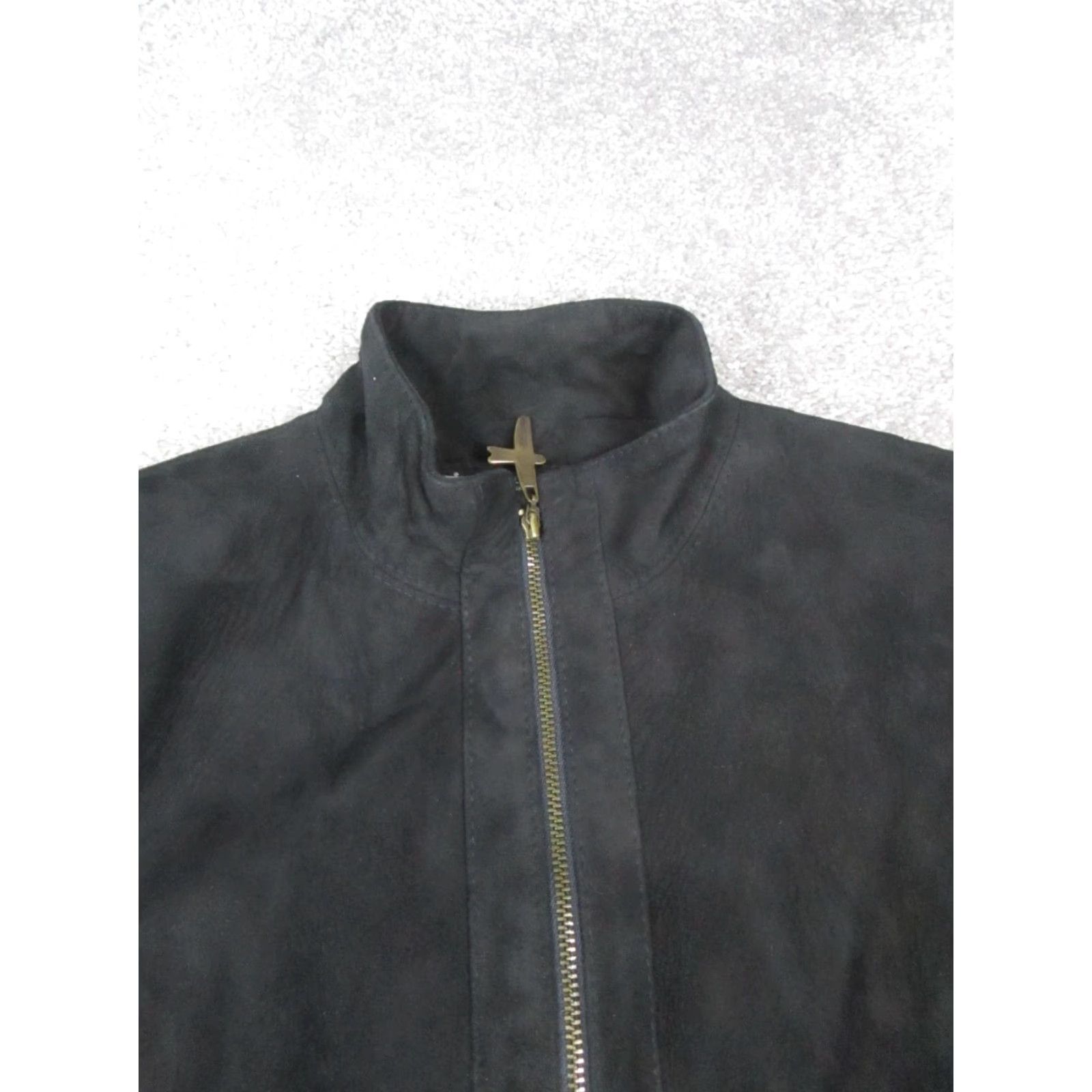 Vintage VINTAGE Untouched World Jacket Womens 10 Black Leather Suede Full Zip Regular Fit Size L / US 10 / IT 46 - 2 Thumbnail