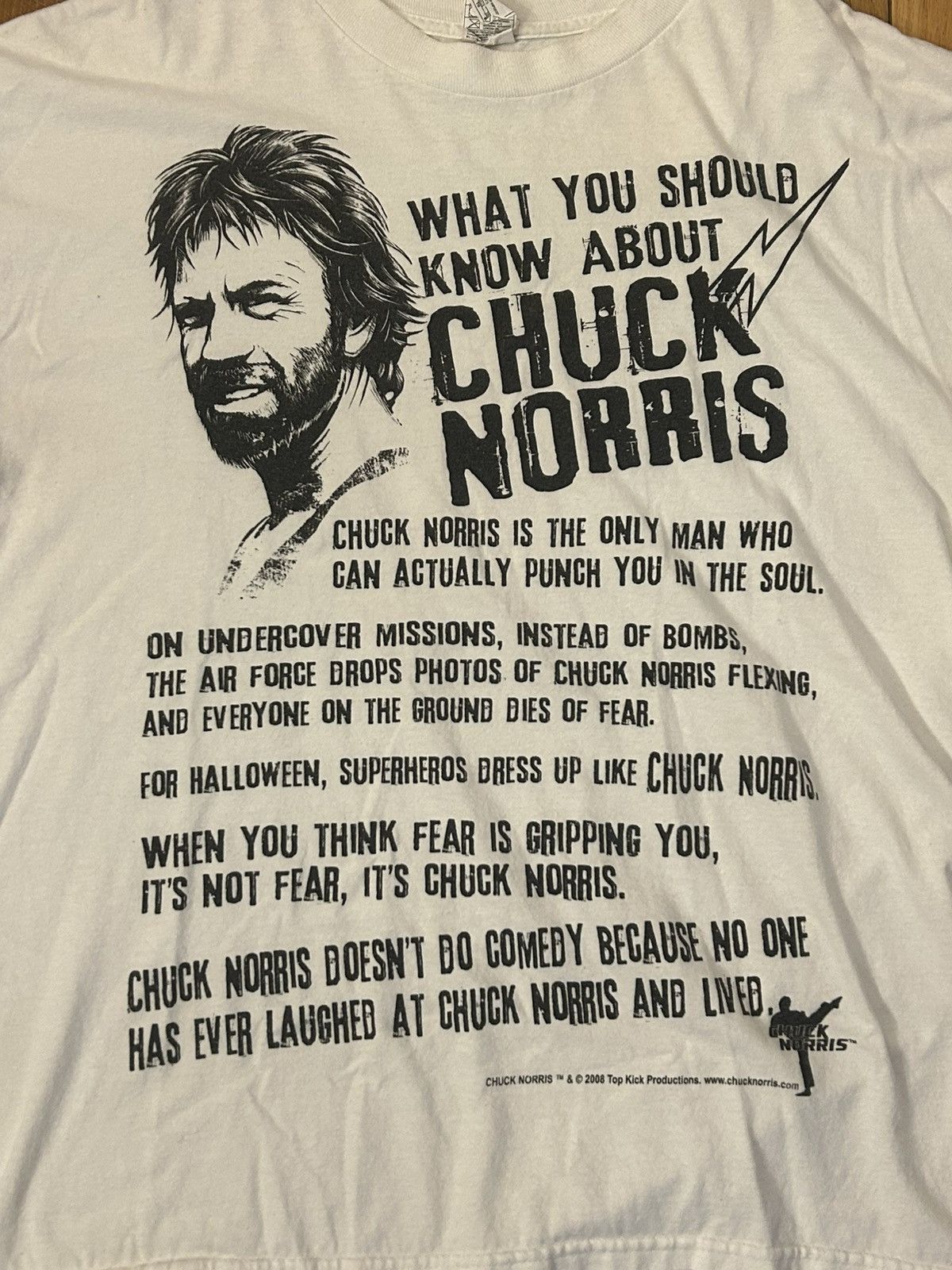 Vintage Vintage White Chuck Norris t-shirt Size US XL / EU 56 / 4 - 2 Thumbnail