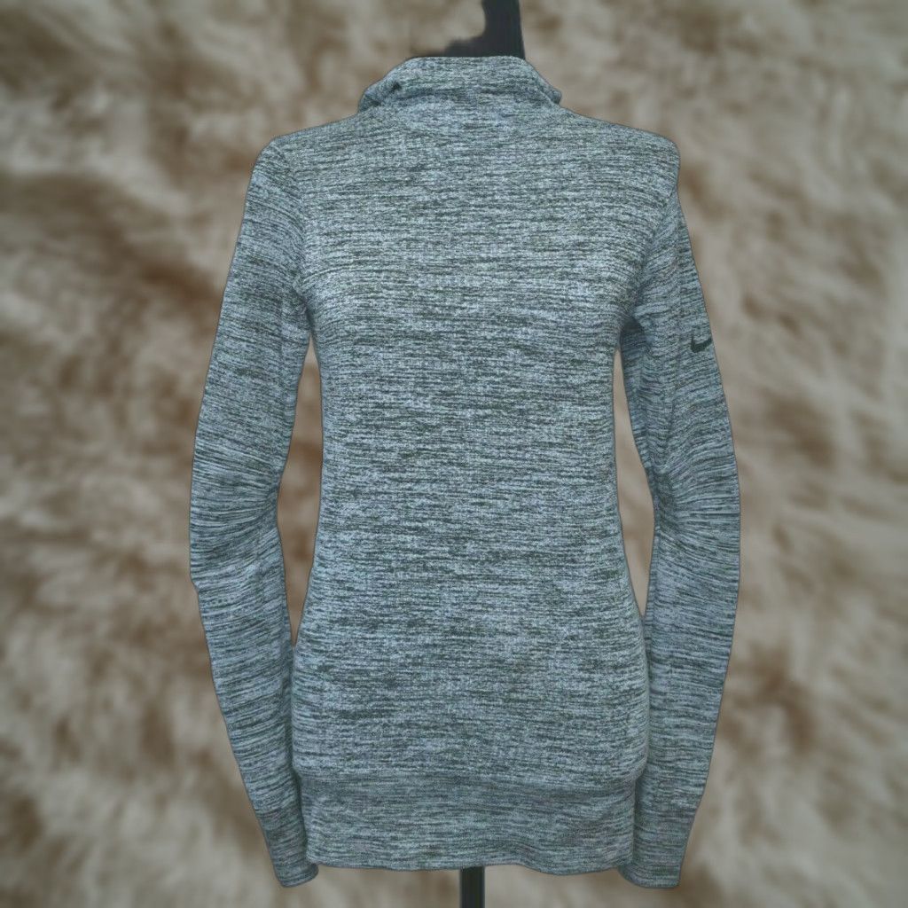 Nike Nike Pro Hooded Long Sleeve Shirt Womens Small Black Gray Thumb Holes Size S / US 4 / IT 40 - 1 Thumbnail